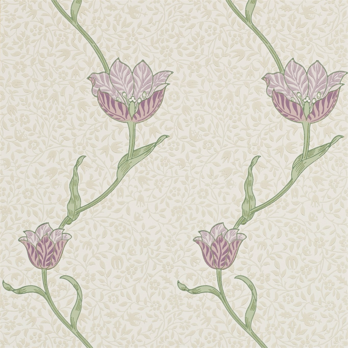 Garden Tulip Artichoke/Heather Wallpaper by MOR