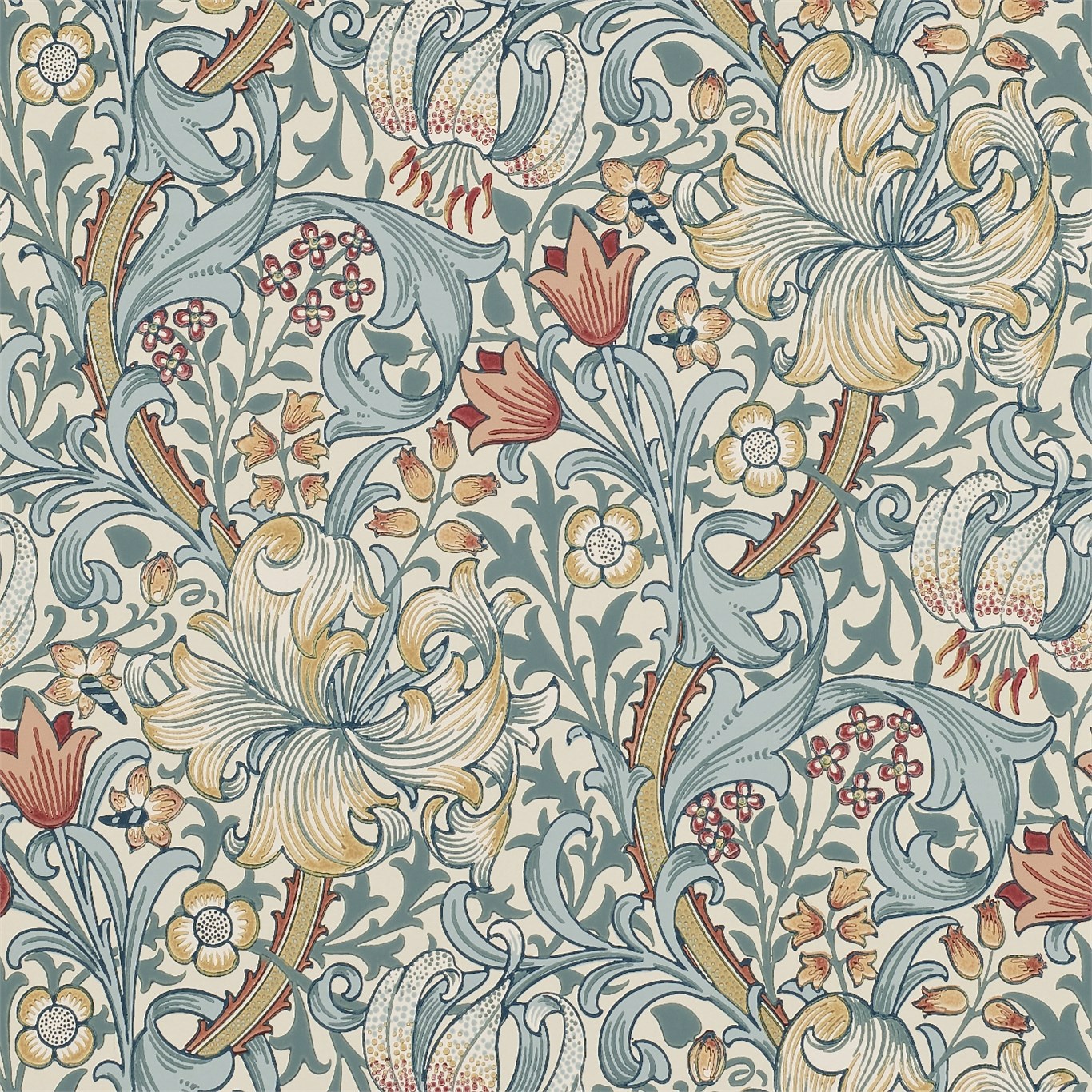 Golden Lily Slate/Manilla Wallpaper by MOR