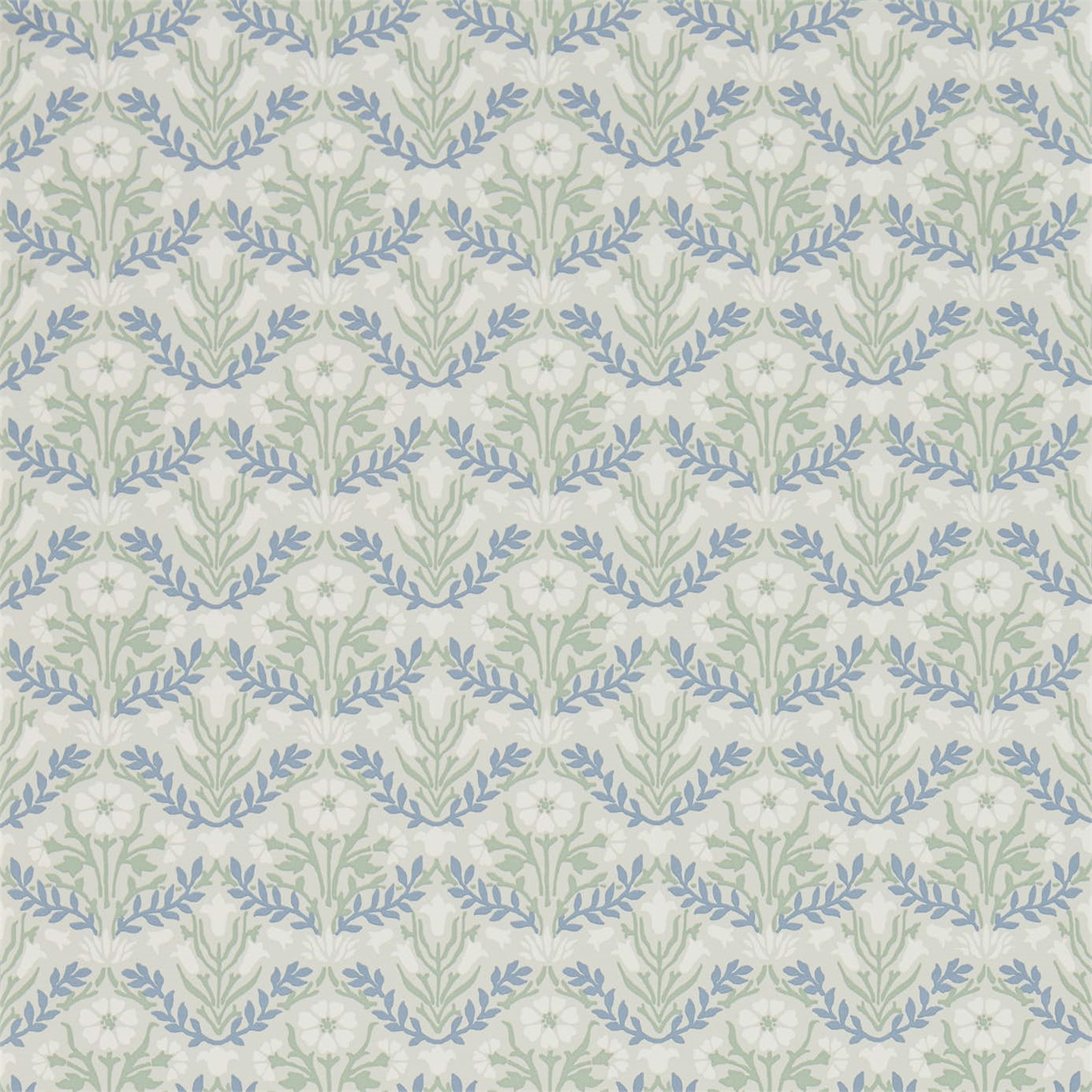 Morris Bellflowers Grey/Fennel Wallpaper by MOR