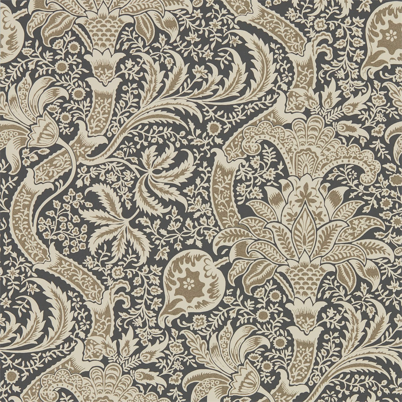 Indian Charcoal/Nickel Wallpaper by MOR