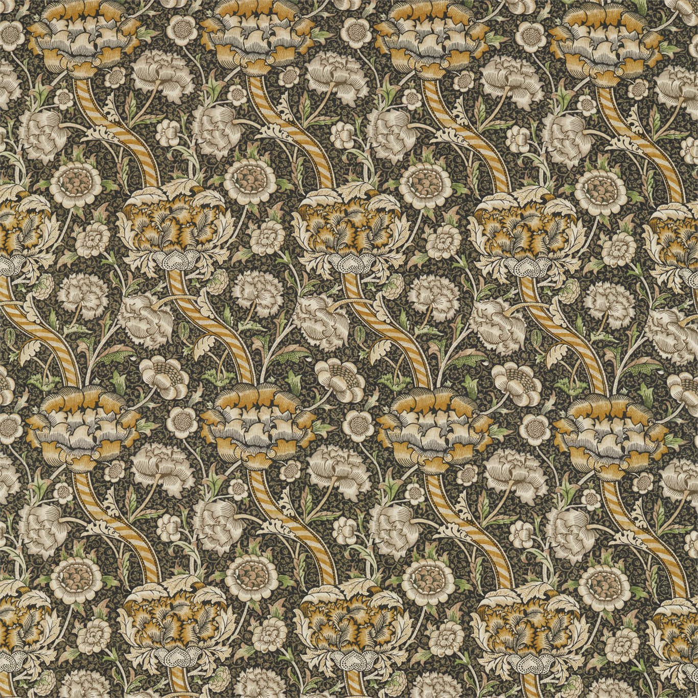 Wandle Charcoal/Mustard Fabric by MOR