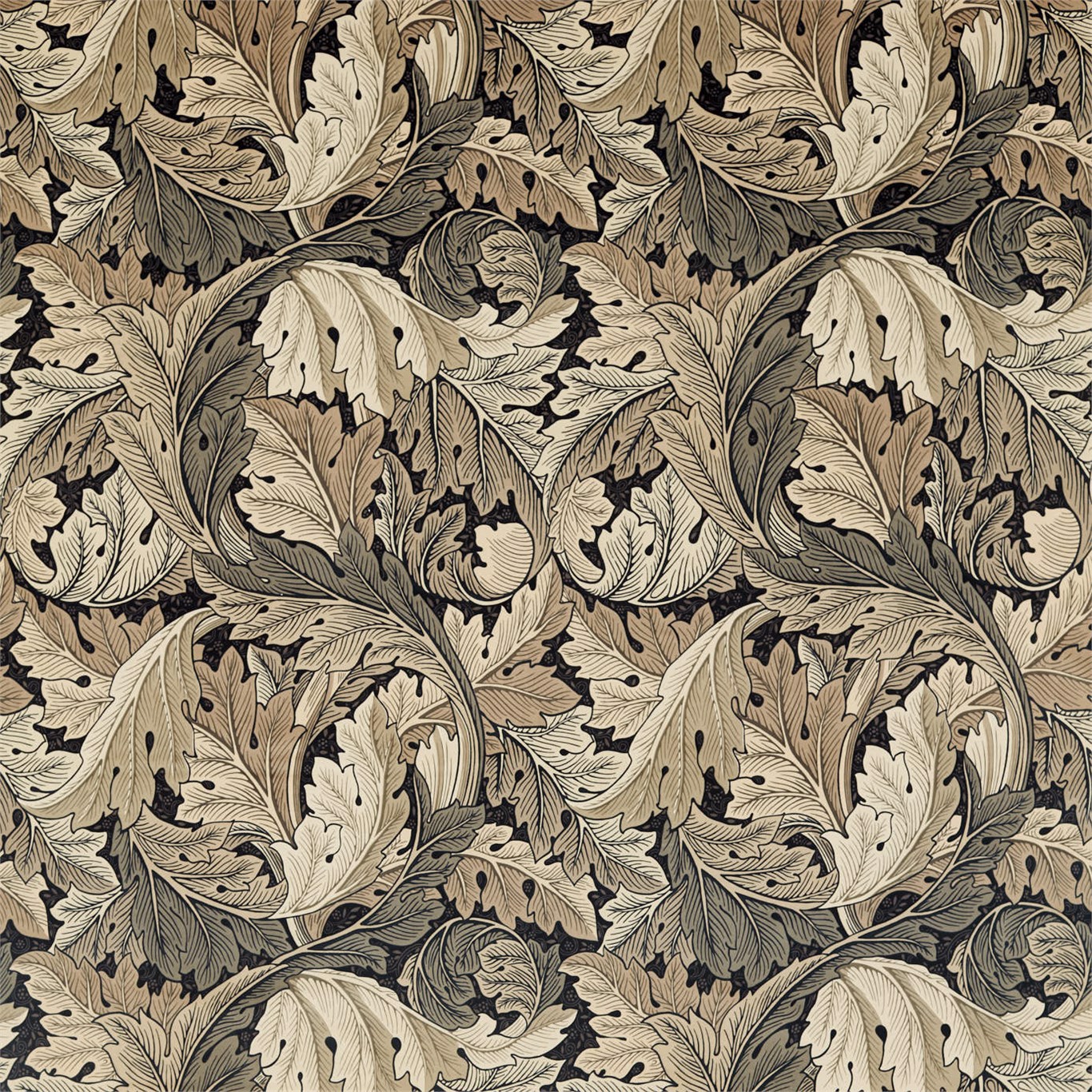 Acanthus Velvet Charcoal/Grey Fabric by MOR