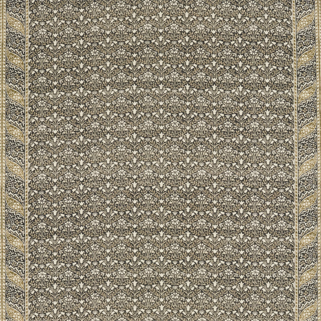 Morris Bellflowers Charcoal/Olive Fabric by MOR