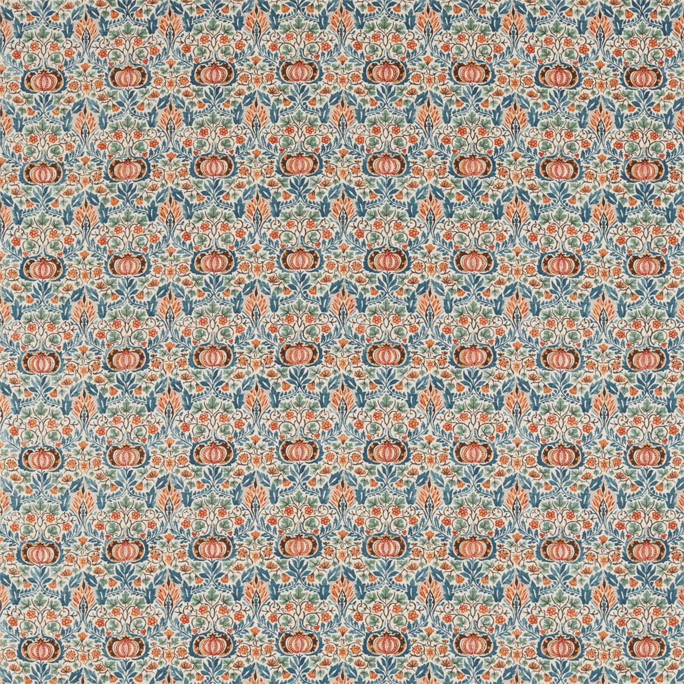 Little Chintz Teal/Saffron Fabric by MOR