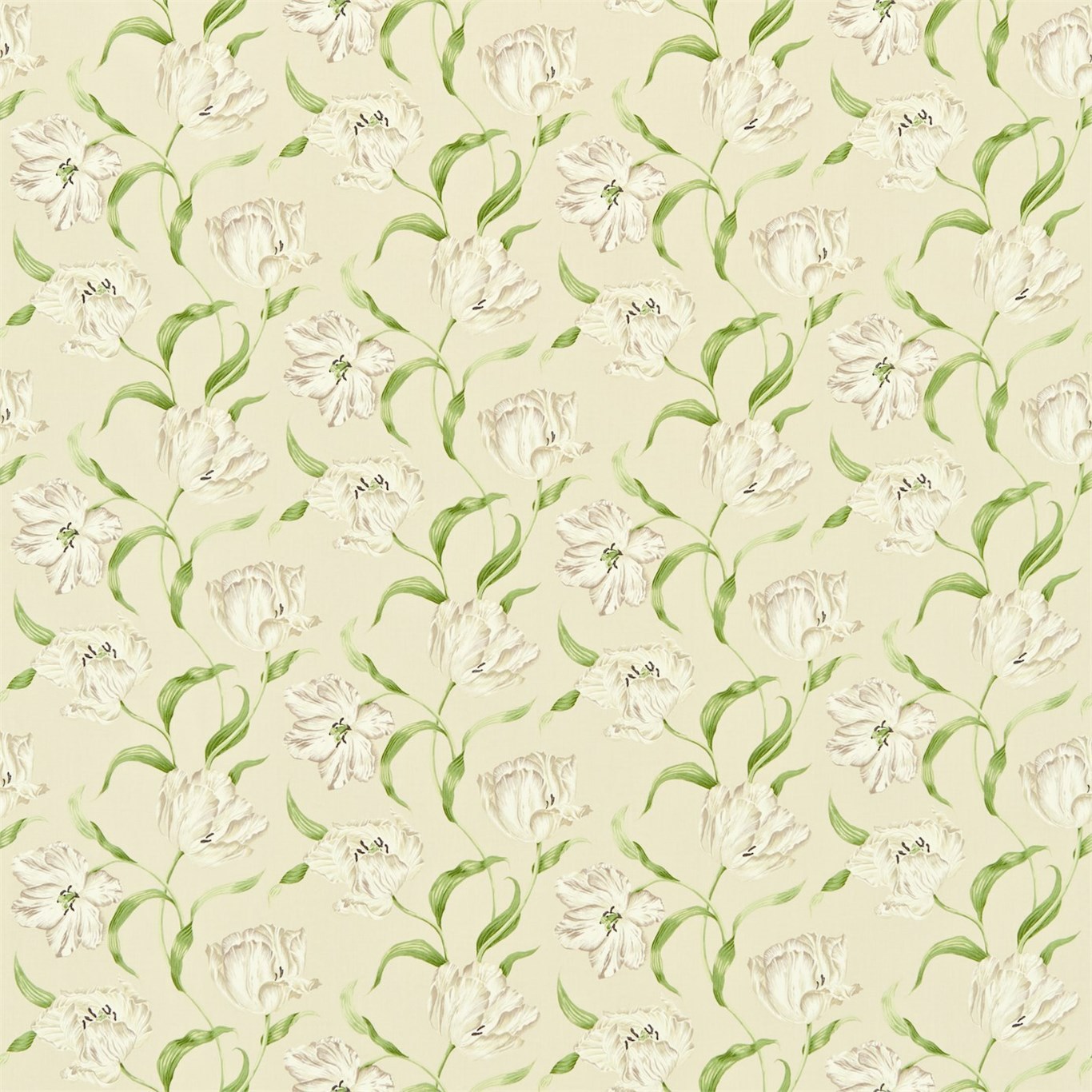 Dancing Tulips Cream/Ivory Fabric by SAN