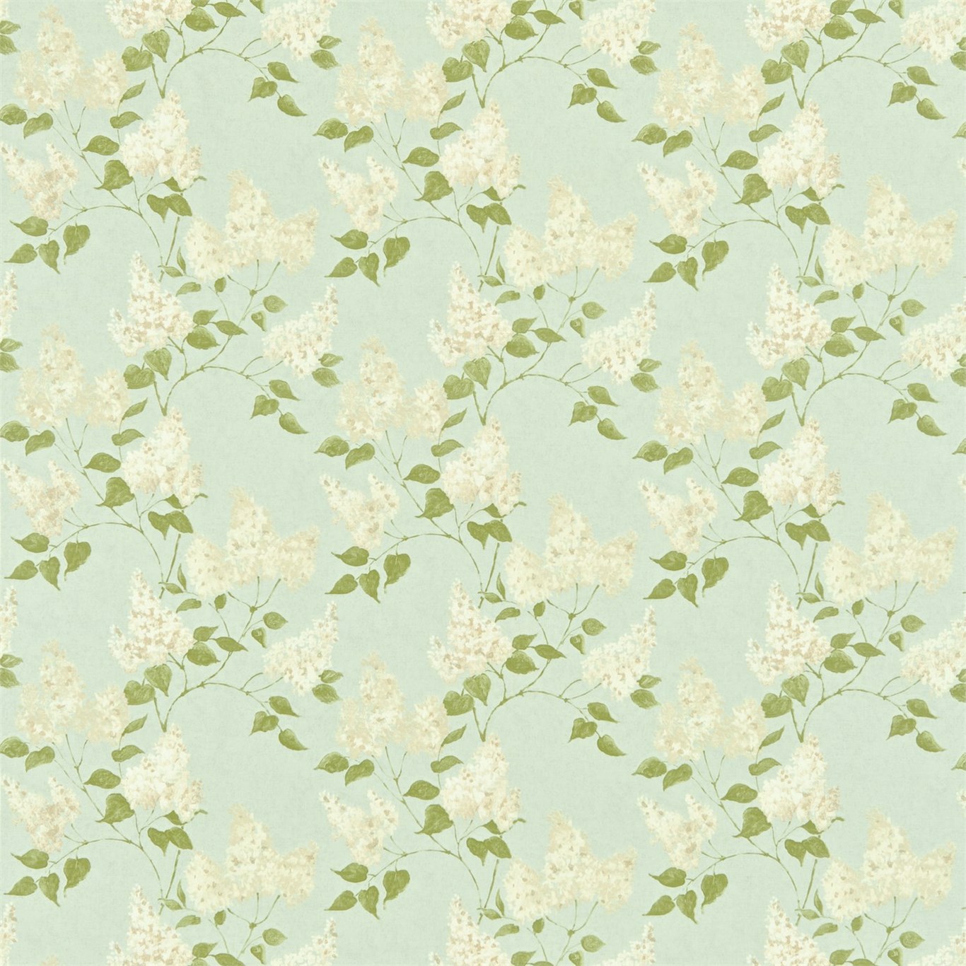 Lilacs Duck Egg/Ivory Fabric by SAN