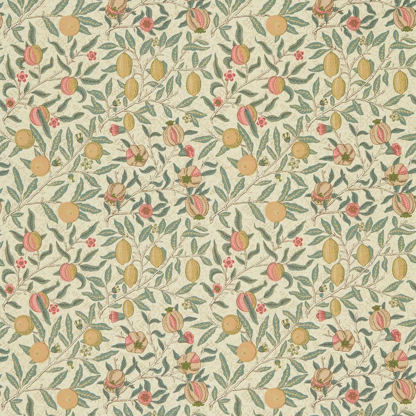 Fruit Cream/Teal Fabric by MOR