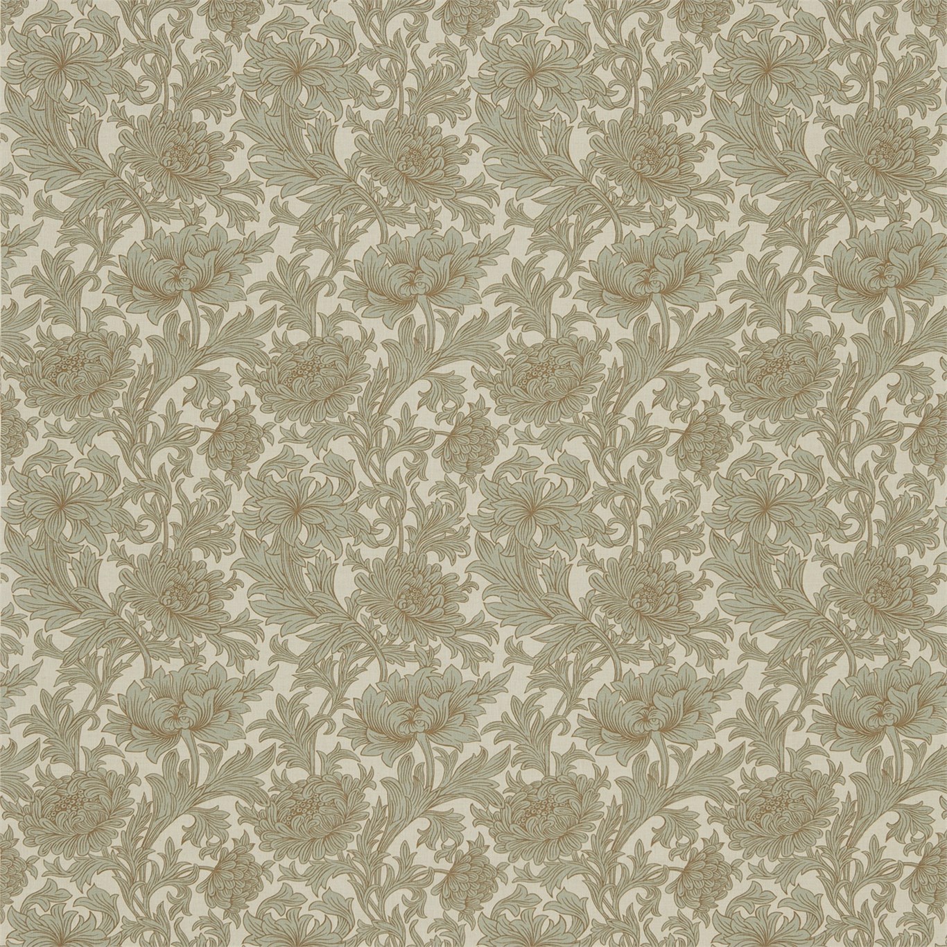 Chrysanthemum Toile Slate/Cream Fabric by MOR