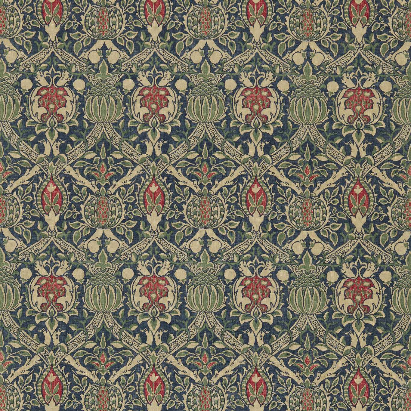 Granada Indigo/Red Fabric by MOR