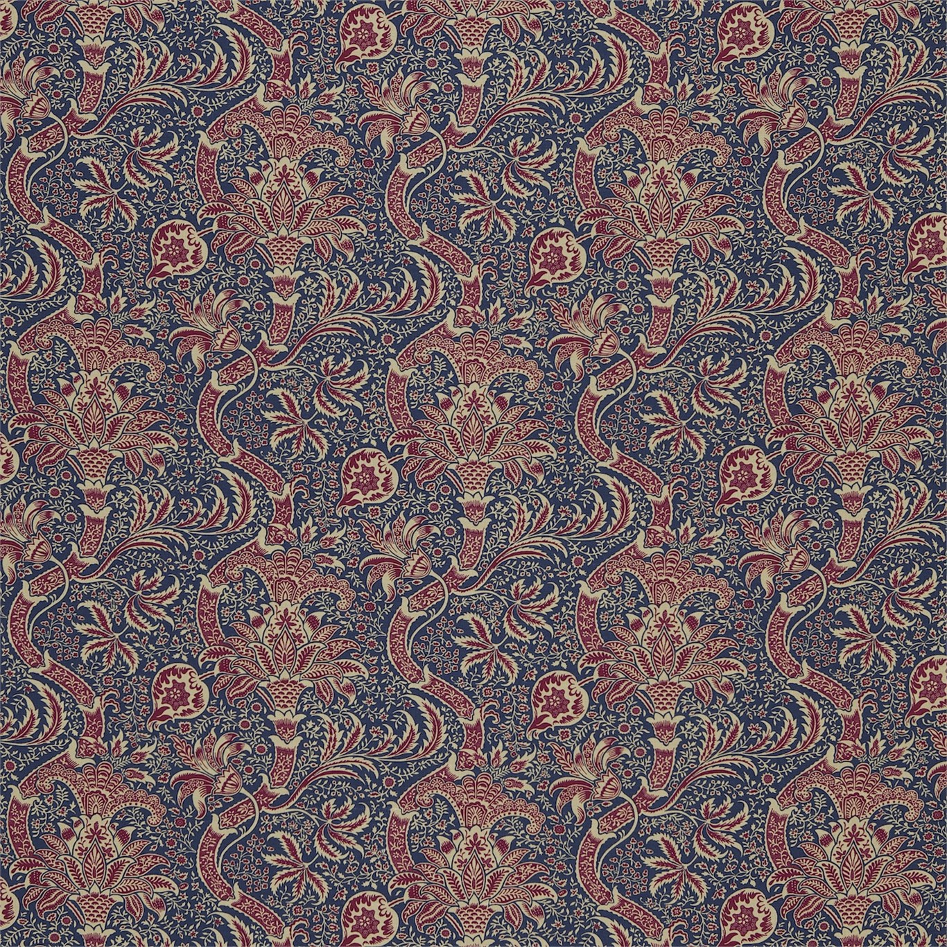 Indian Indigo/Red Fabric by MOR