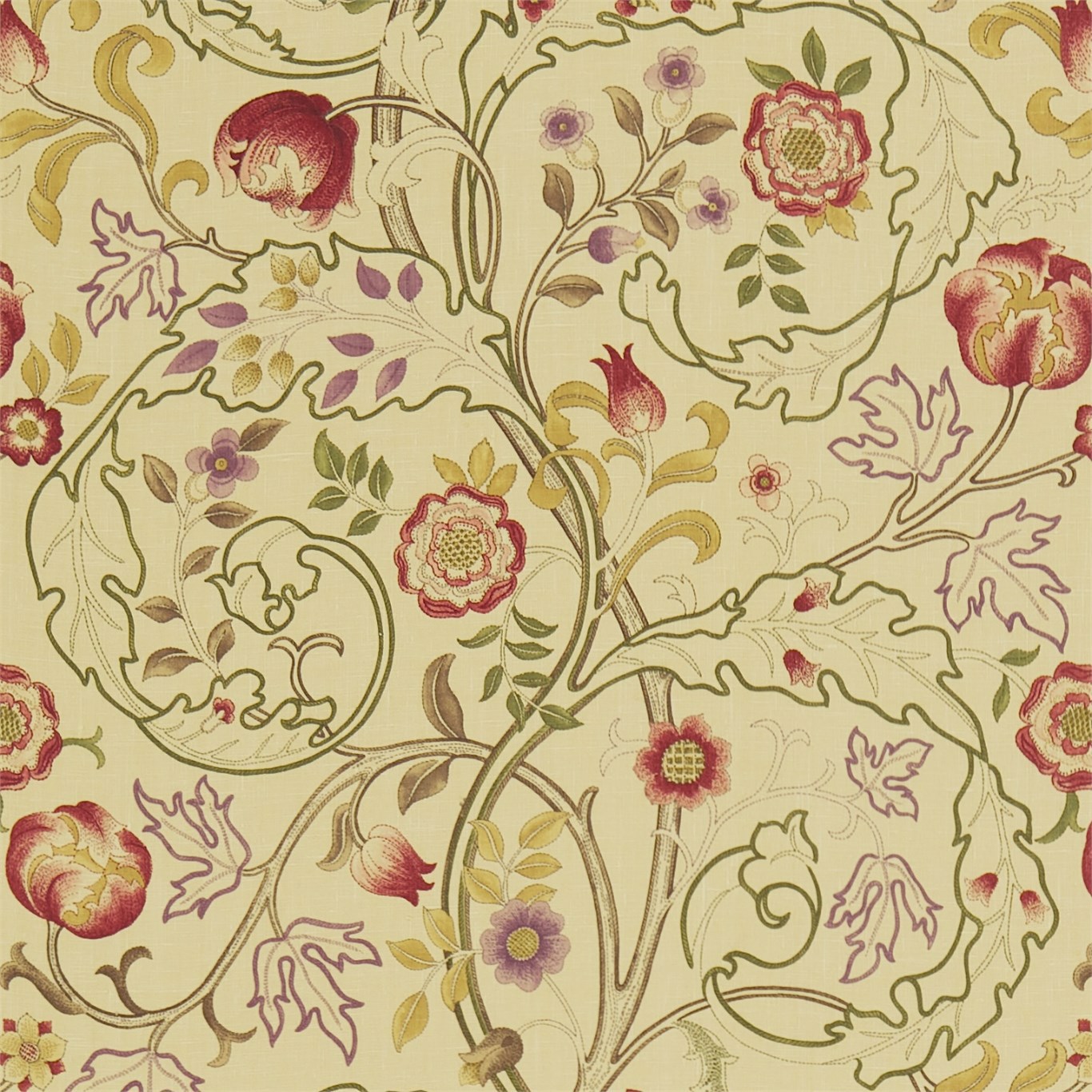 Mary Isobel Red/Gold Fabric by MOR