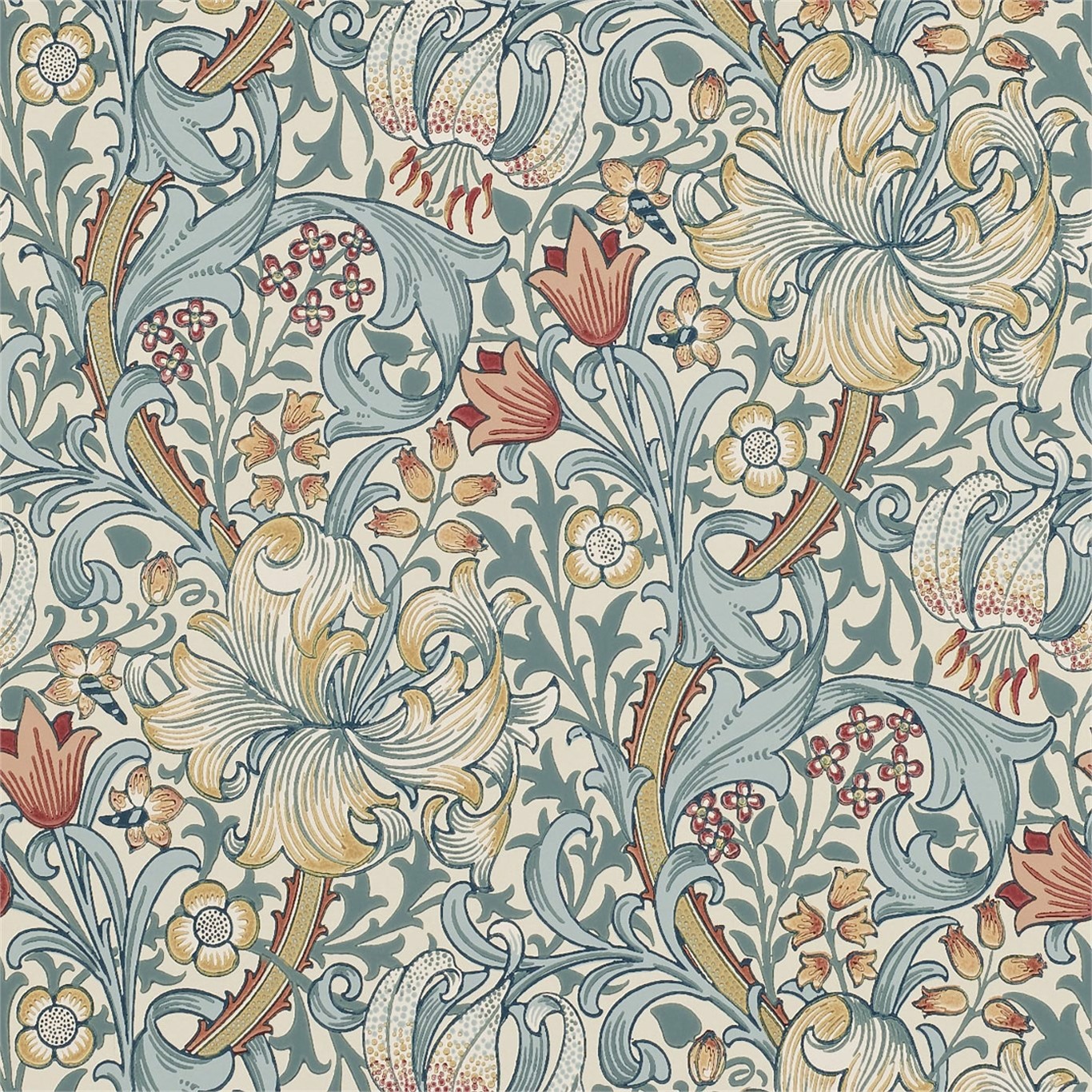 Golden Lily Slate/Manilla Wallpaper by MOR