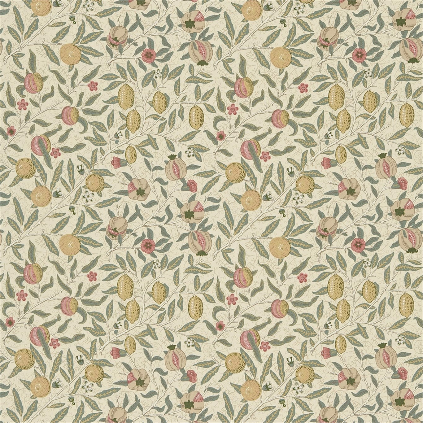 Fruit Ivory/Teal Fabric by MOR