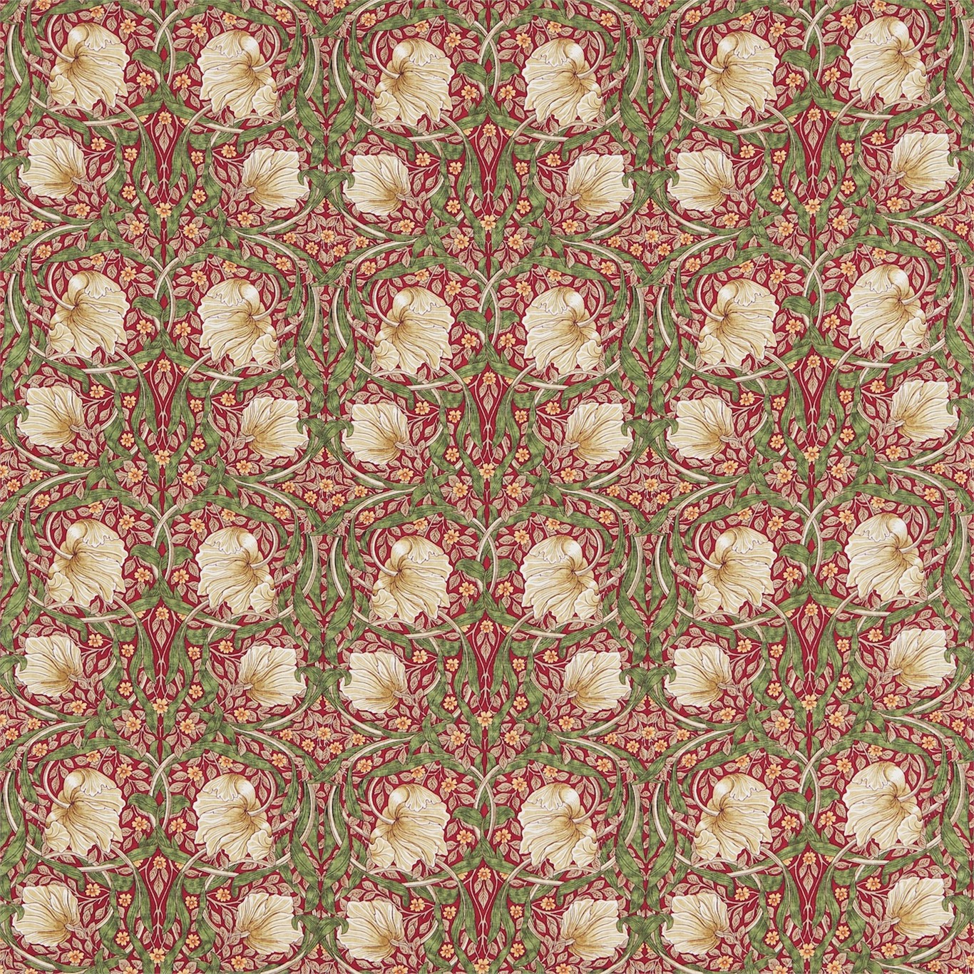 Pimpernel Red/Thyme Fabric by MOR