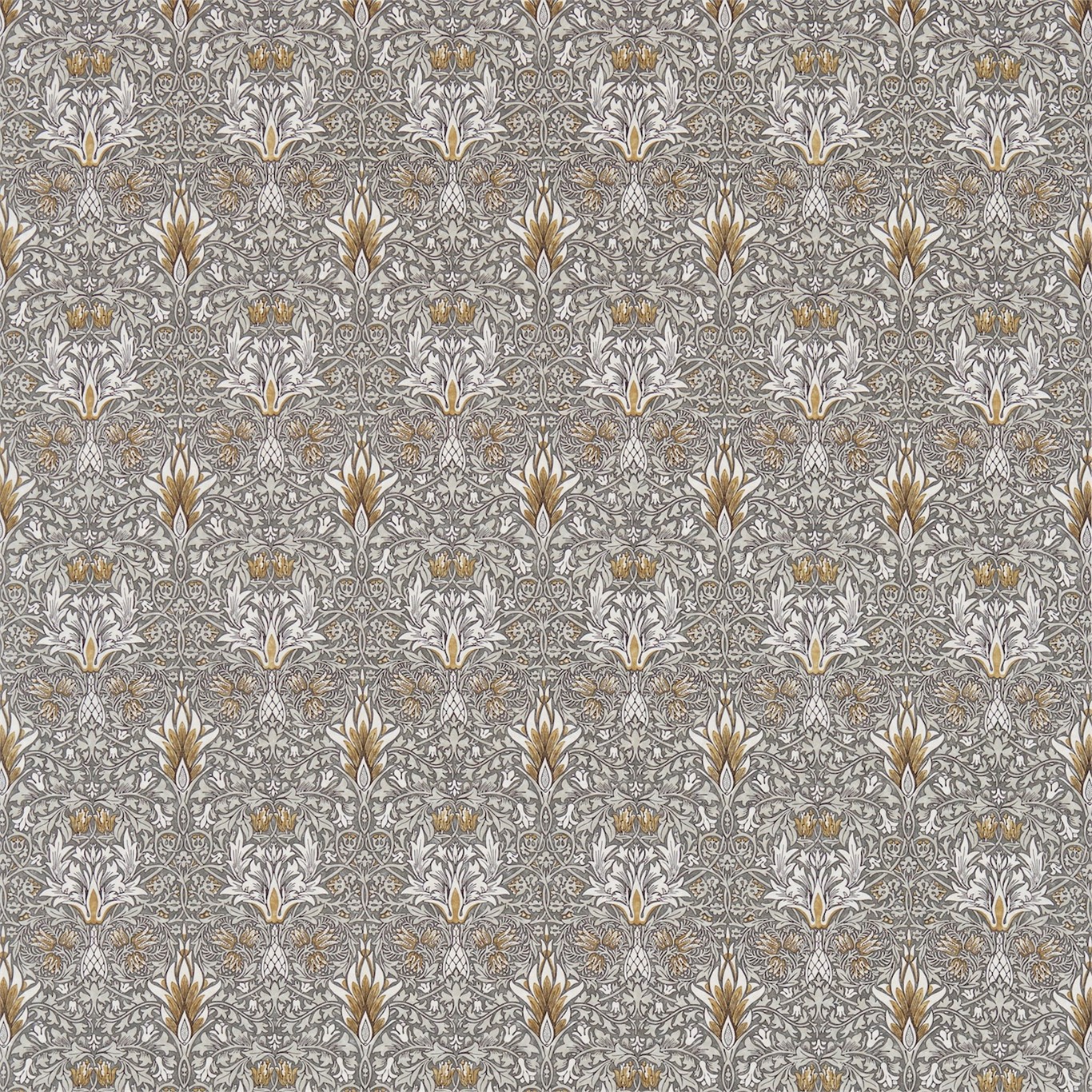 Snakeshead Pewter/Gold Fabric by MOR