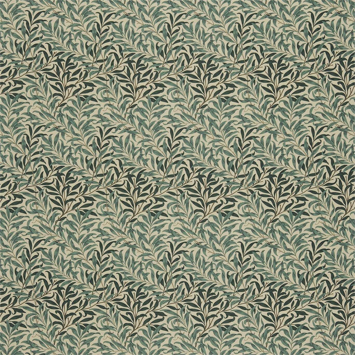 Willow Boughs Taupe/Green Fabric by MOR