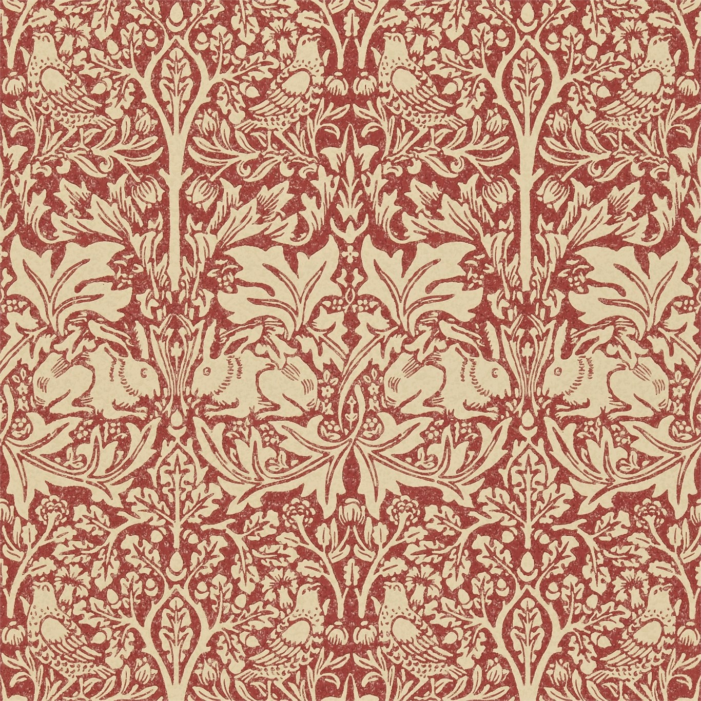 Brer Rabbit Church Red/Biscuit Wallpaper by MOR