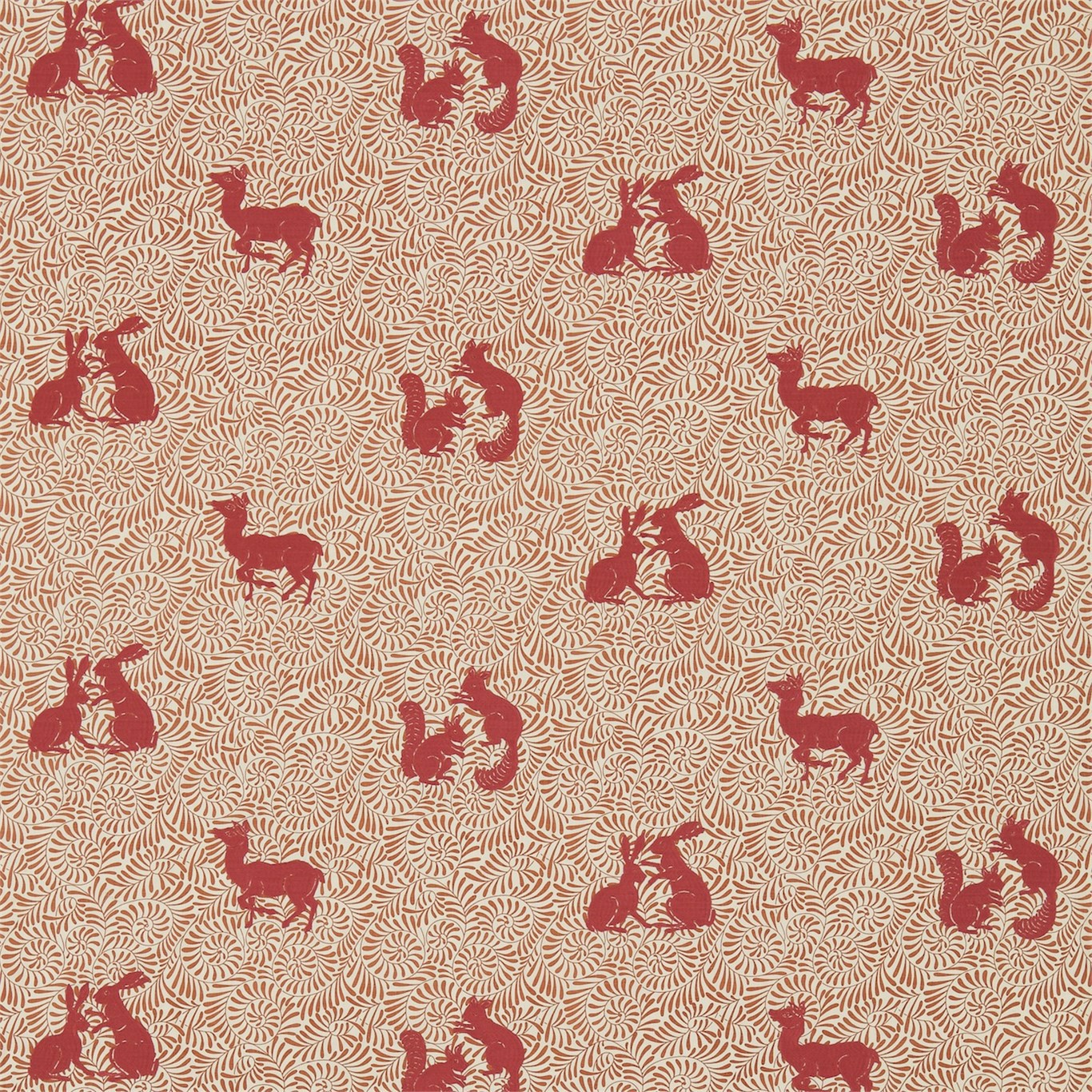 Woodland Animal Russet Fabric by MOR