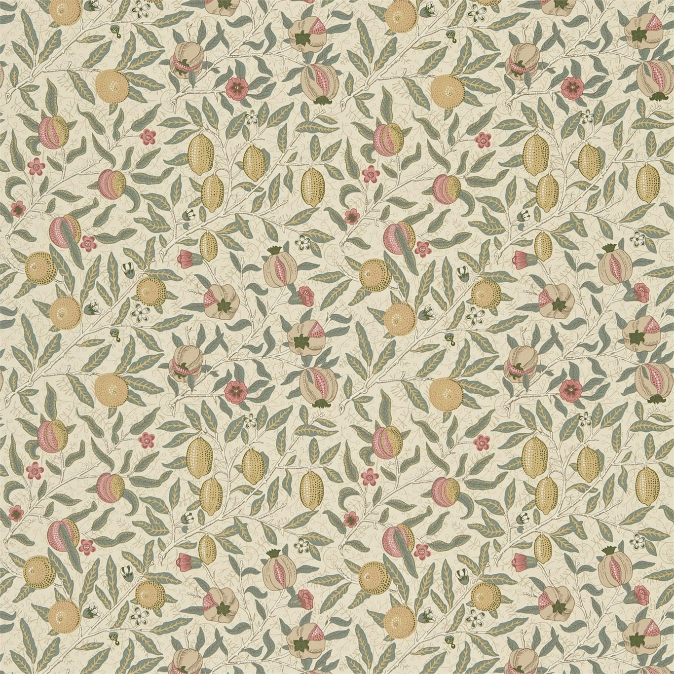 Fruit Ivory/Teal Fabric by MOR