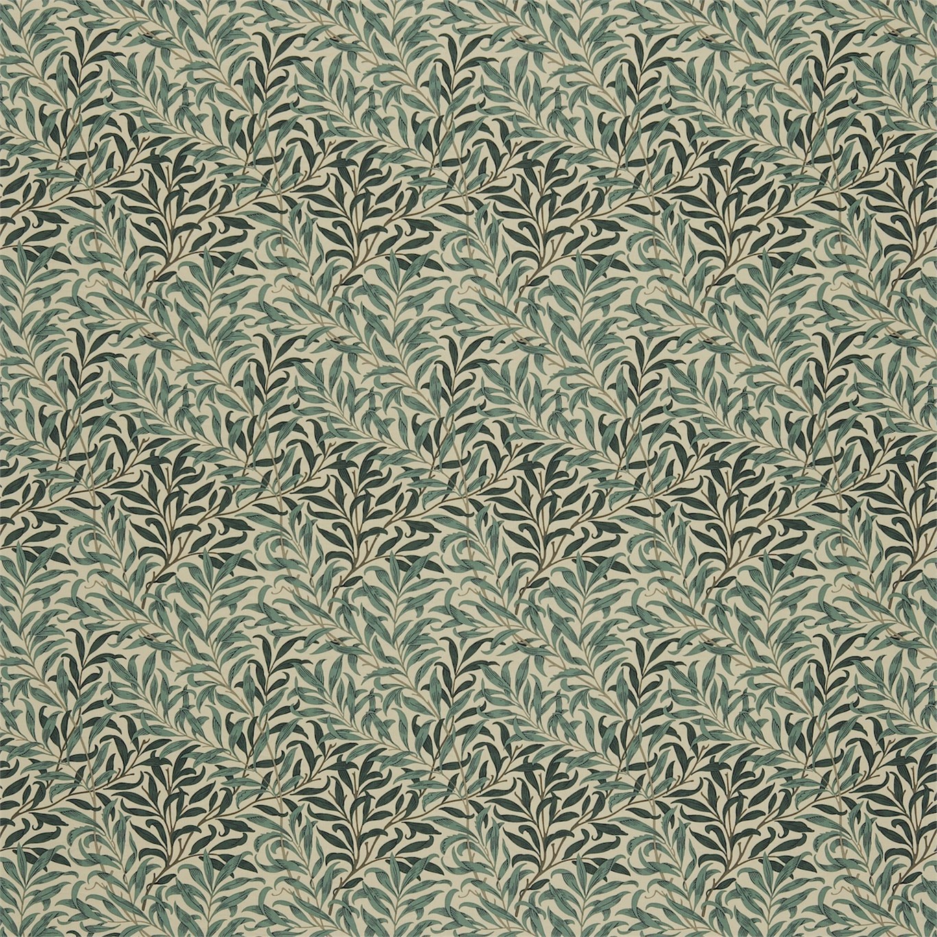 Willow Boughs Taupe/Green Fabric by MOR