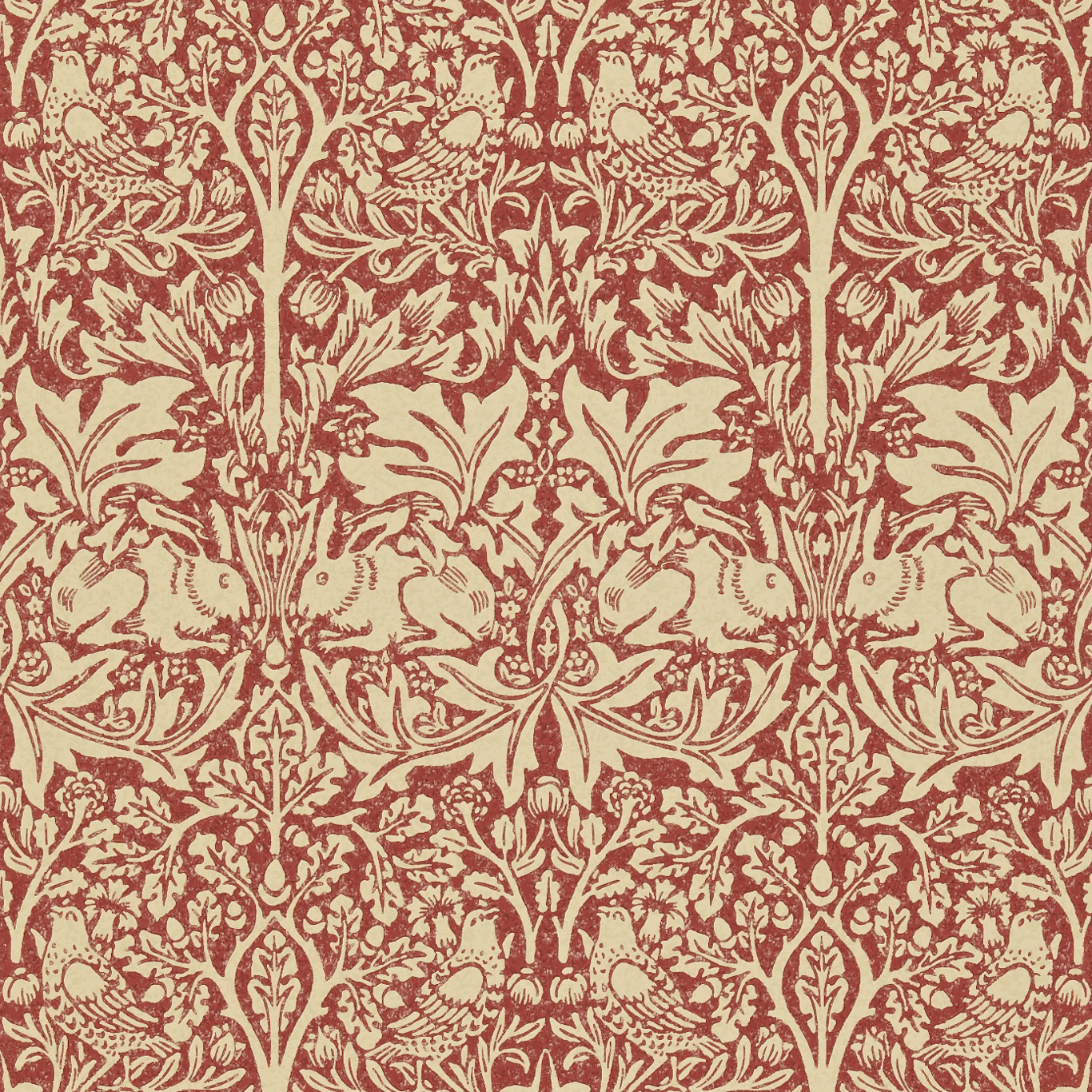 Brer Rabbit Church Red/Biscuit Wallpaper by MOR