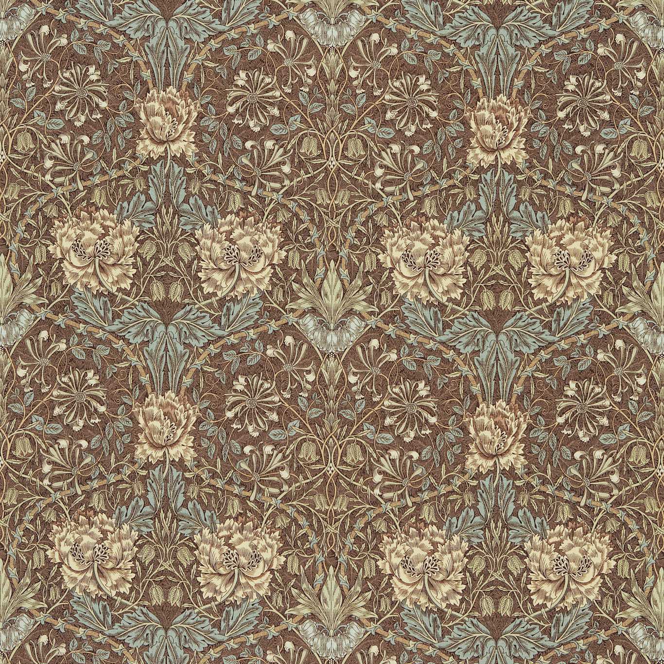 Honeysuckle & Tulip Bullrush/Slate Fabric by MOR