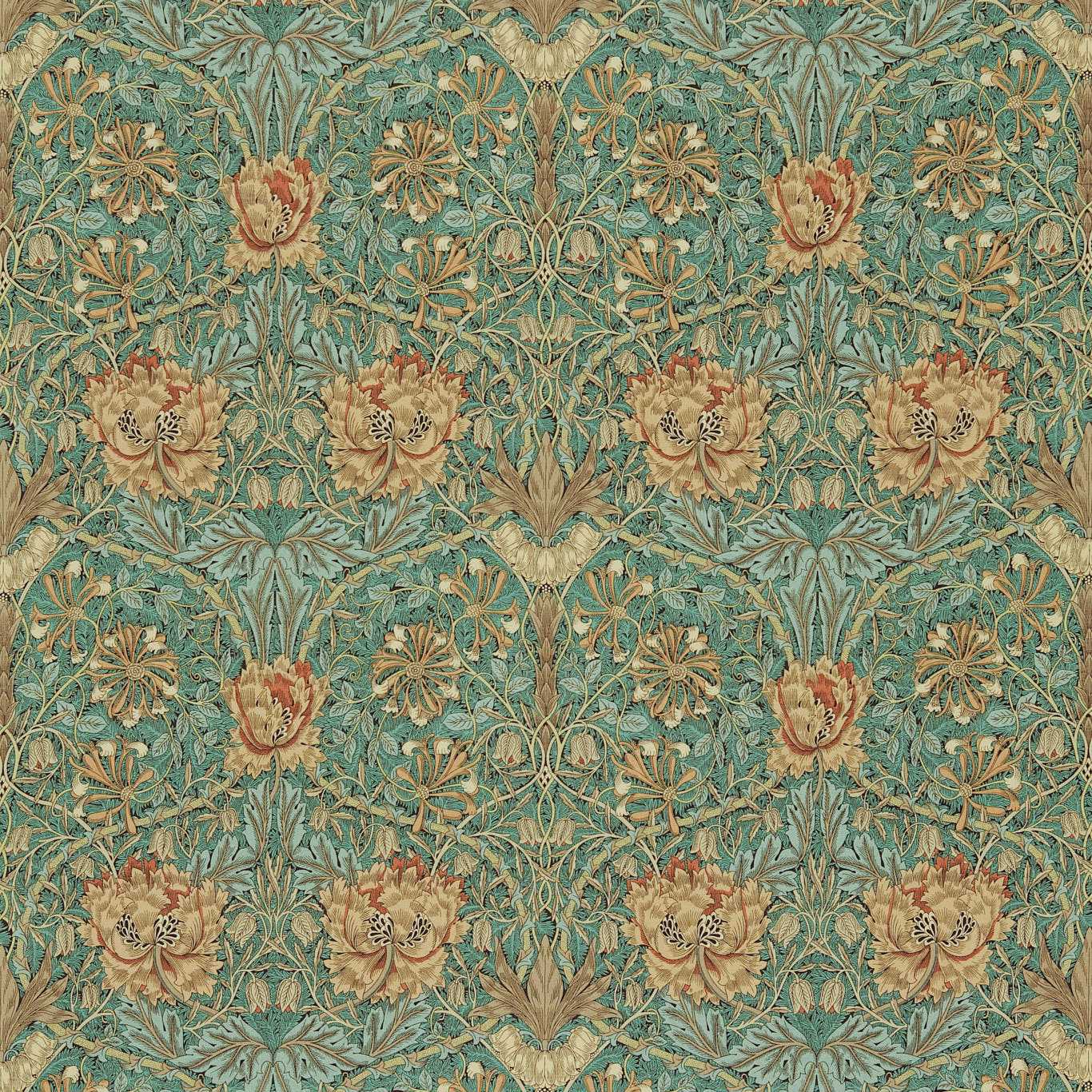 Honeysuckle & Tulip Privet/Honeycombe Fabric by MOR