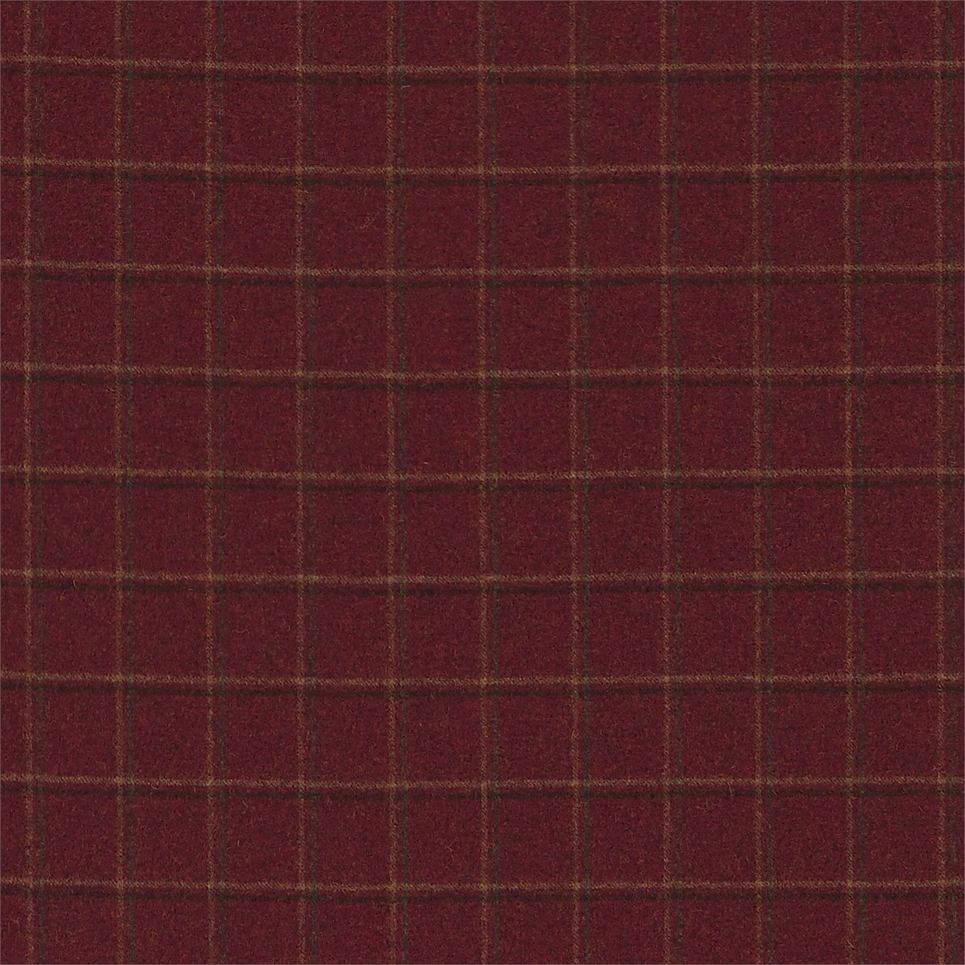 Woodford Check Church Red/Biscuit Fabric by MOR