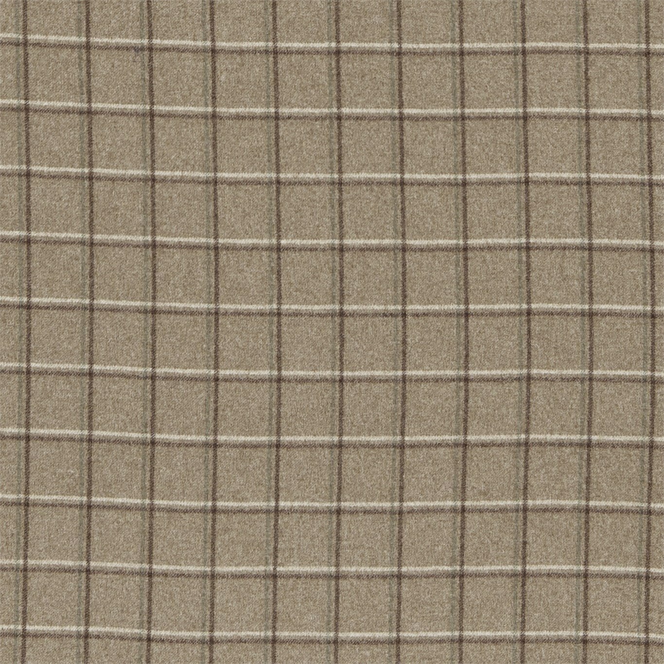 Woodford Check Biscuit/Ivory Fabric by MOR