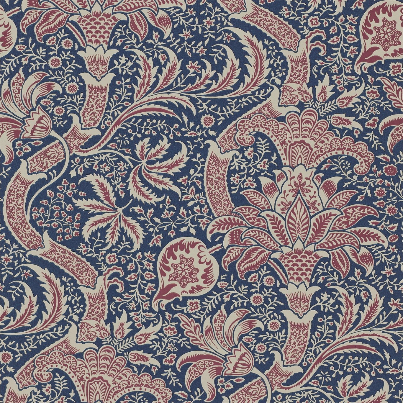 Indian Indigo/Red Wallpaper by MOR