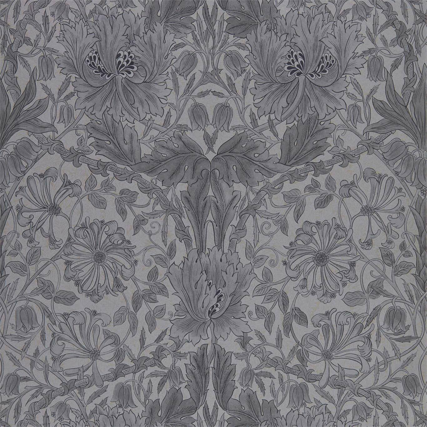Pure Honeysuckle & Tulip Black Ink Wallpaper by MOR