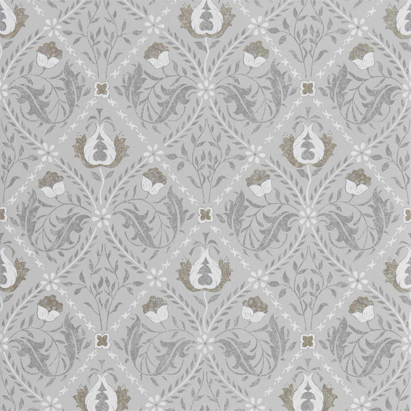 Pure Trellis Lightish Grey Wallpaper by MOR