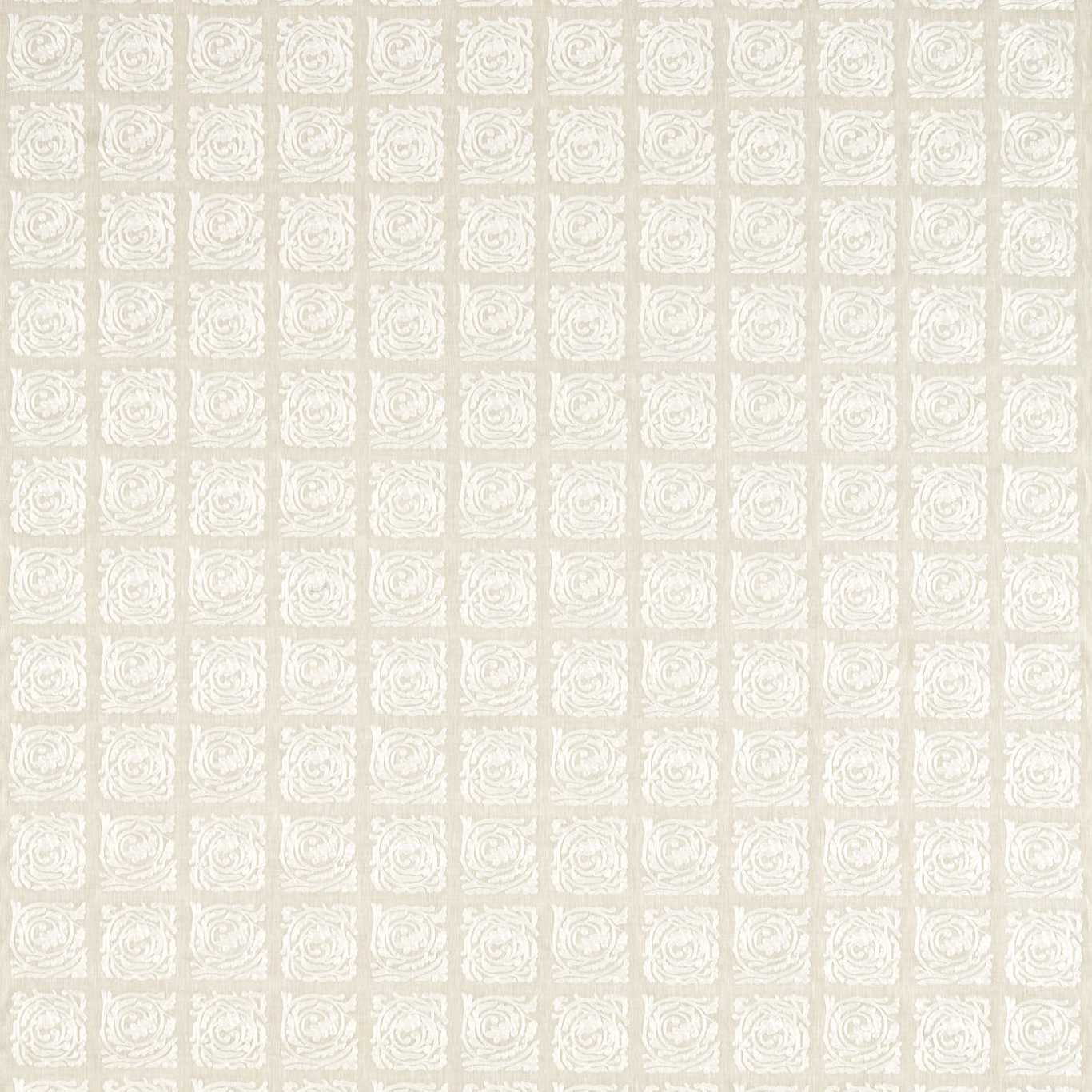 Pure Scroll Embroidery Linen Fabric by MOR