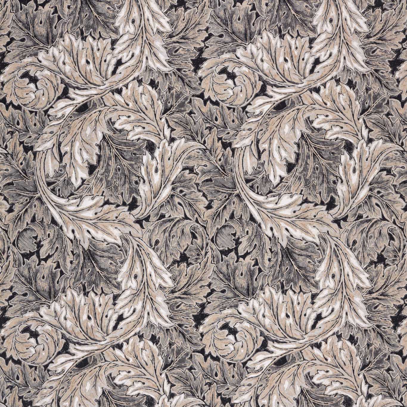 Pure Acanthus Weave Black Ink Fabric by MOR