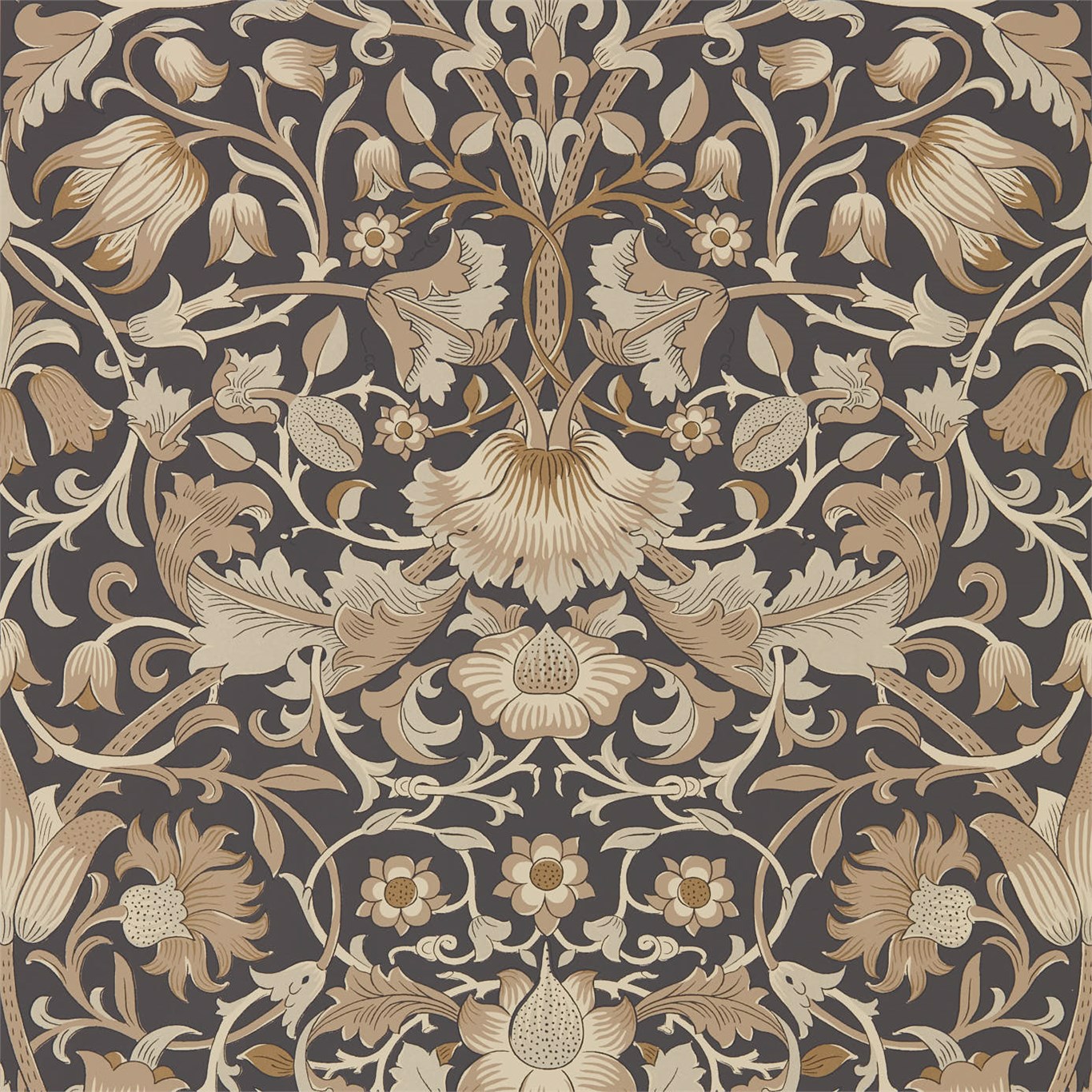 Pure Lodden Charcoal/Gold Wallpaper by MOR
