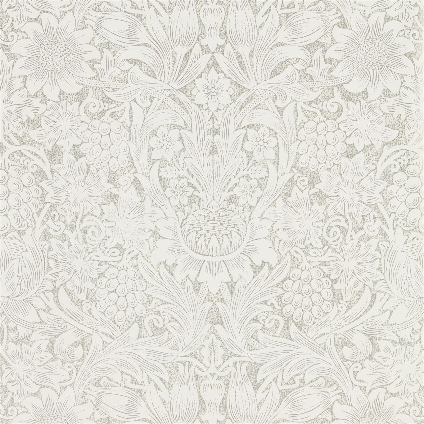 Pure Sunflower Chalk/Silver Wallpaper by MOR