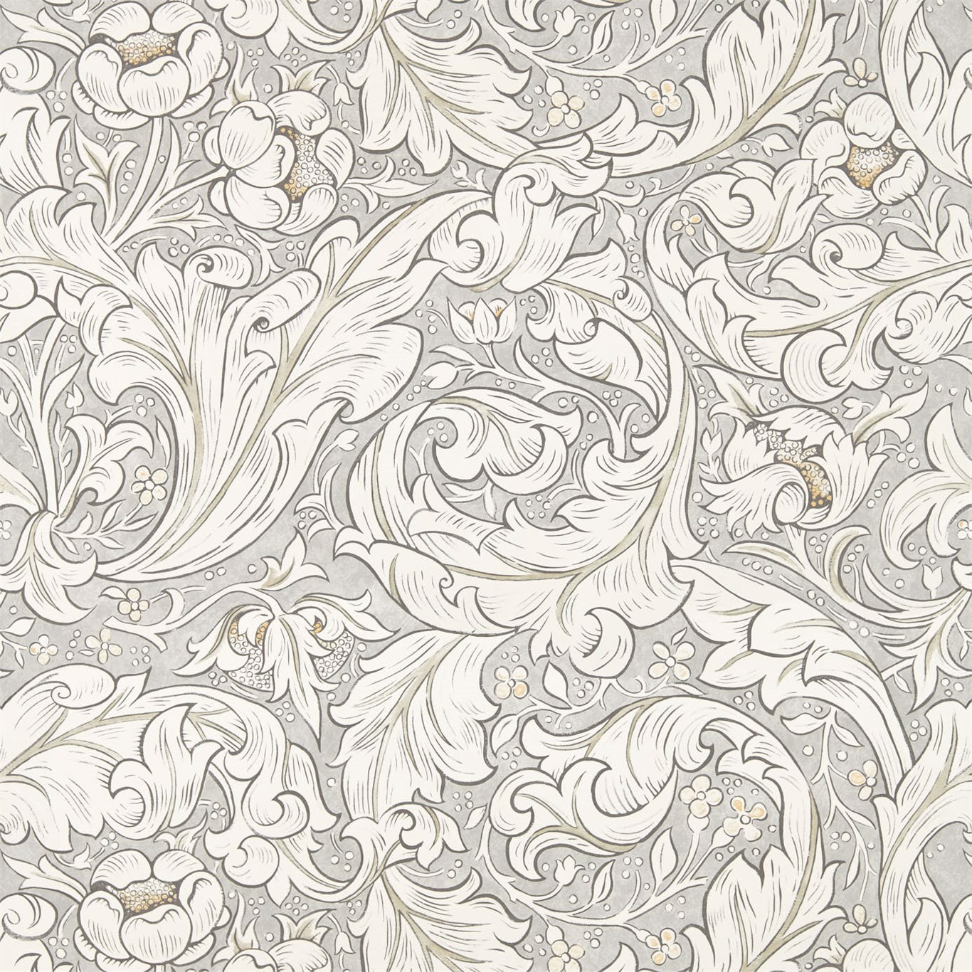 Pure Bachelors Button Stone/Linen Wallpaper by MOR
