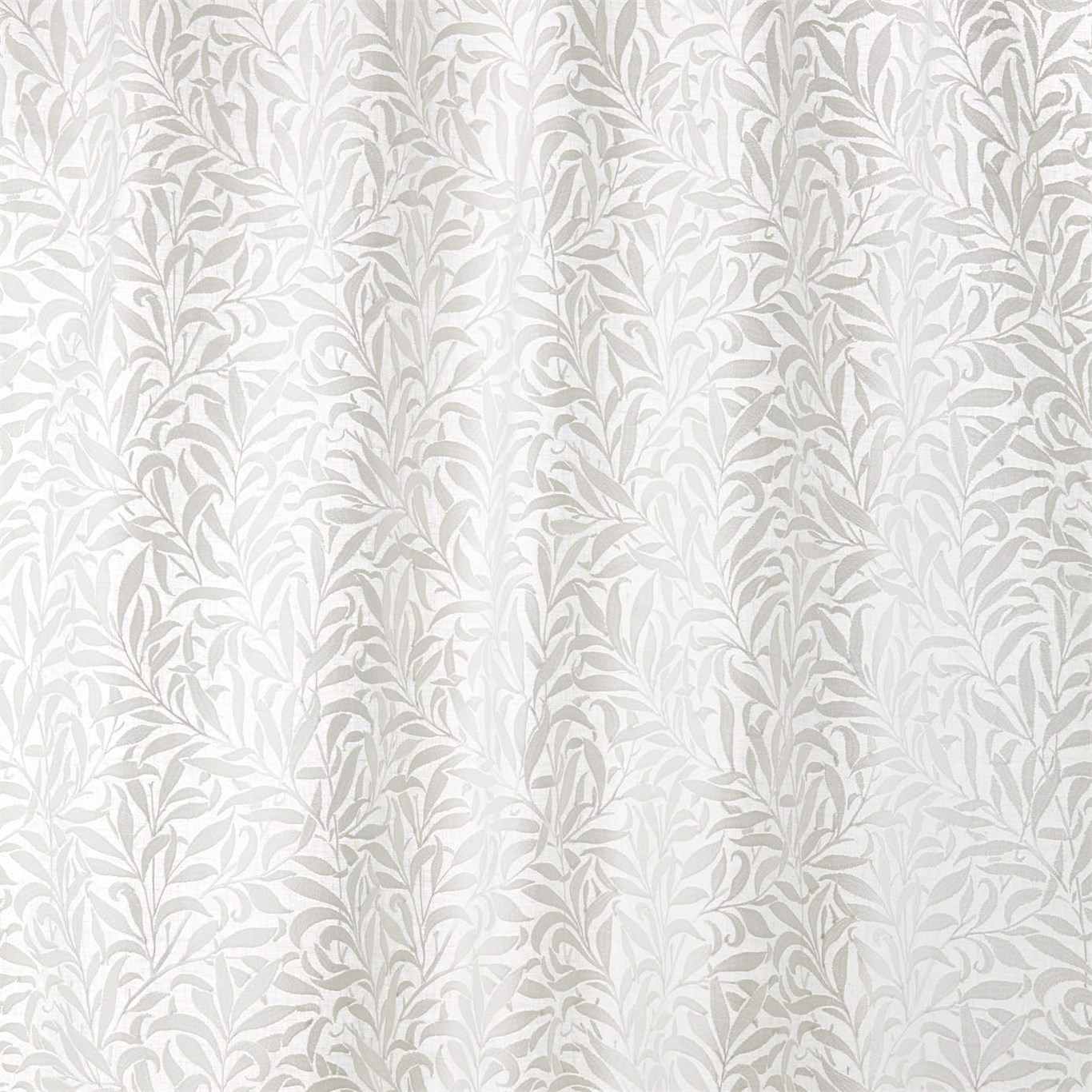 Pure Willow Boughs Embroidery Paper White Fabric by MOR
