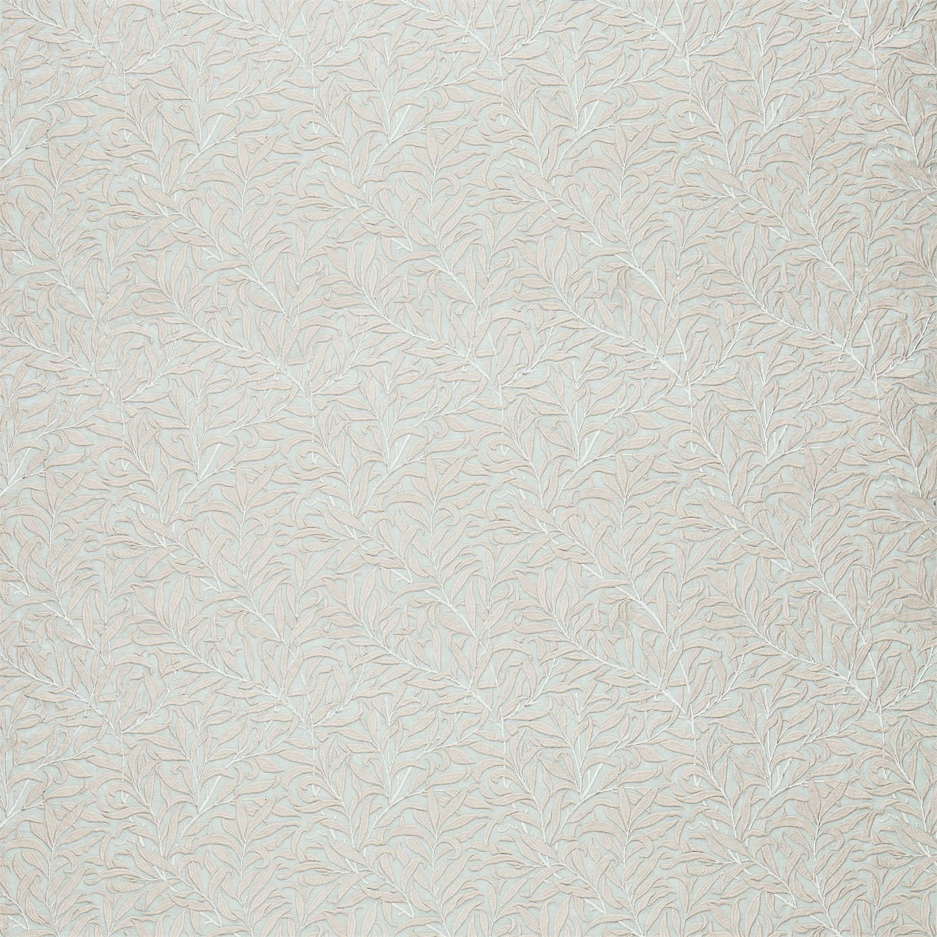 Pure Willow Boughs Embroidery Wild Mint Fabric by MOR