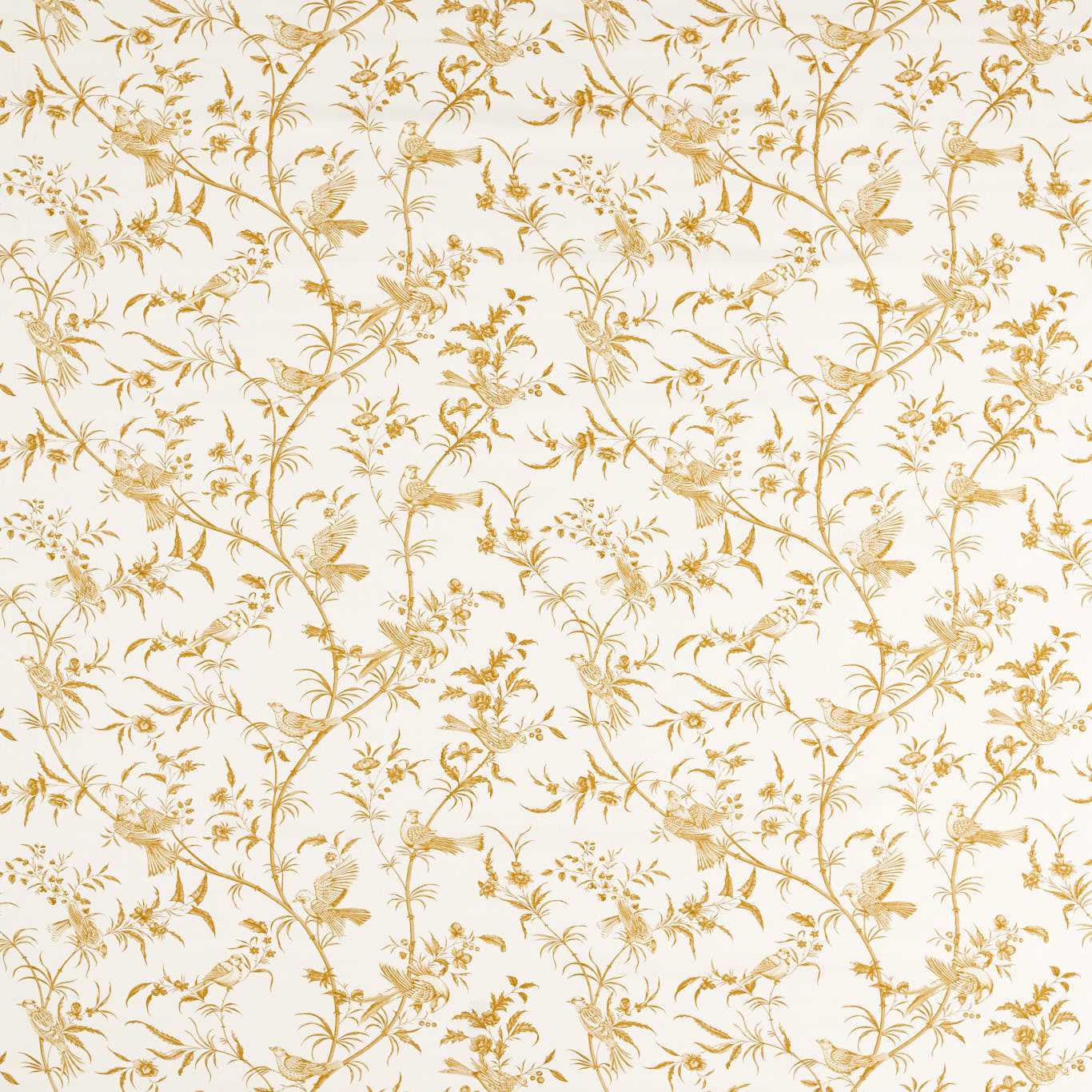 Paradise Woods Toile Mustard Fabric by SAN