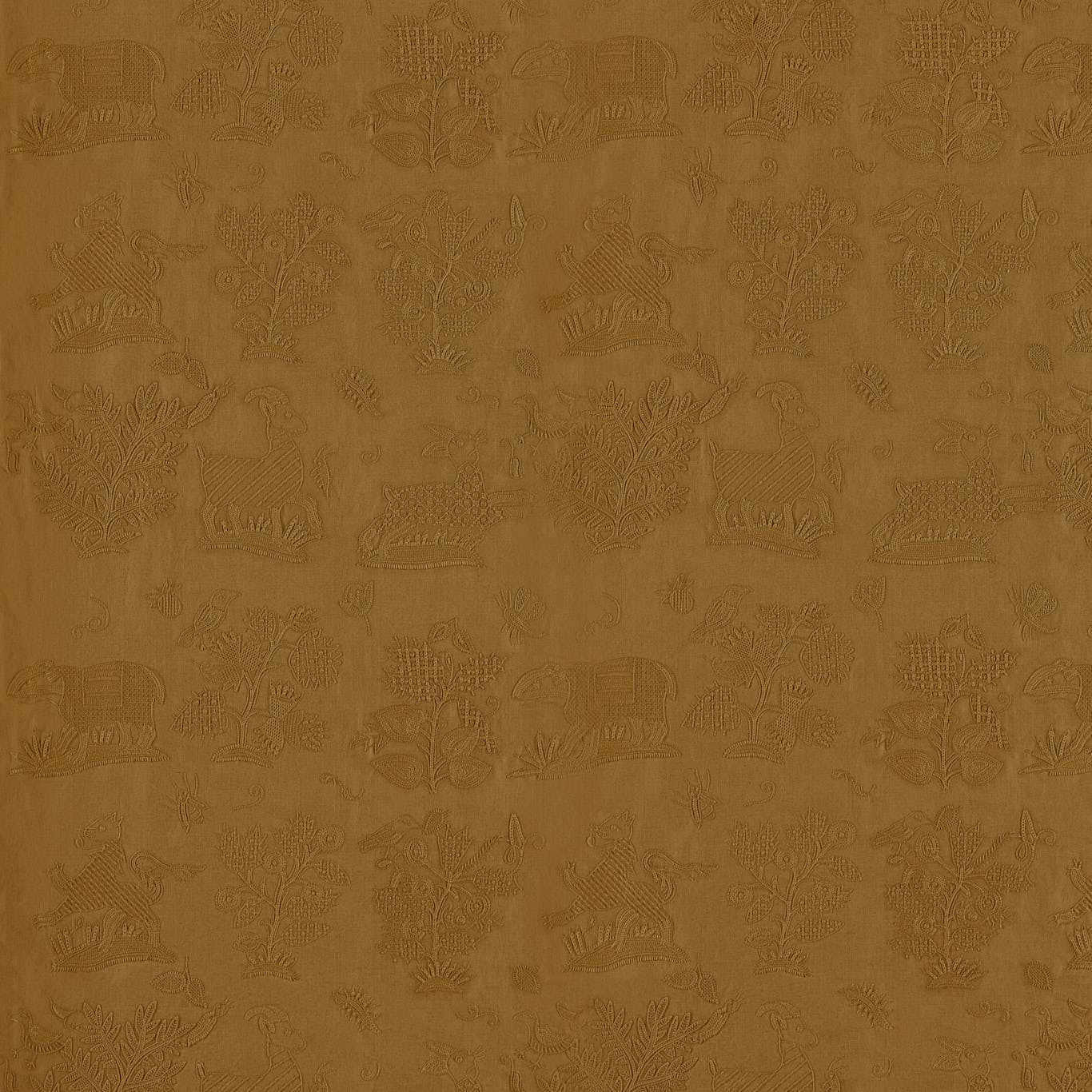 Medieval Embroidery Mustard Fabric by SAN