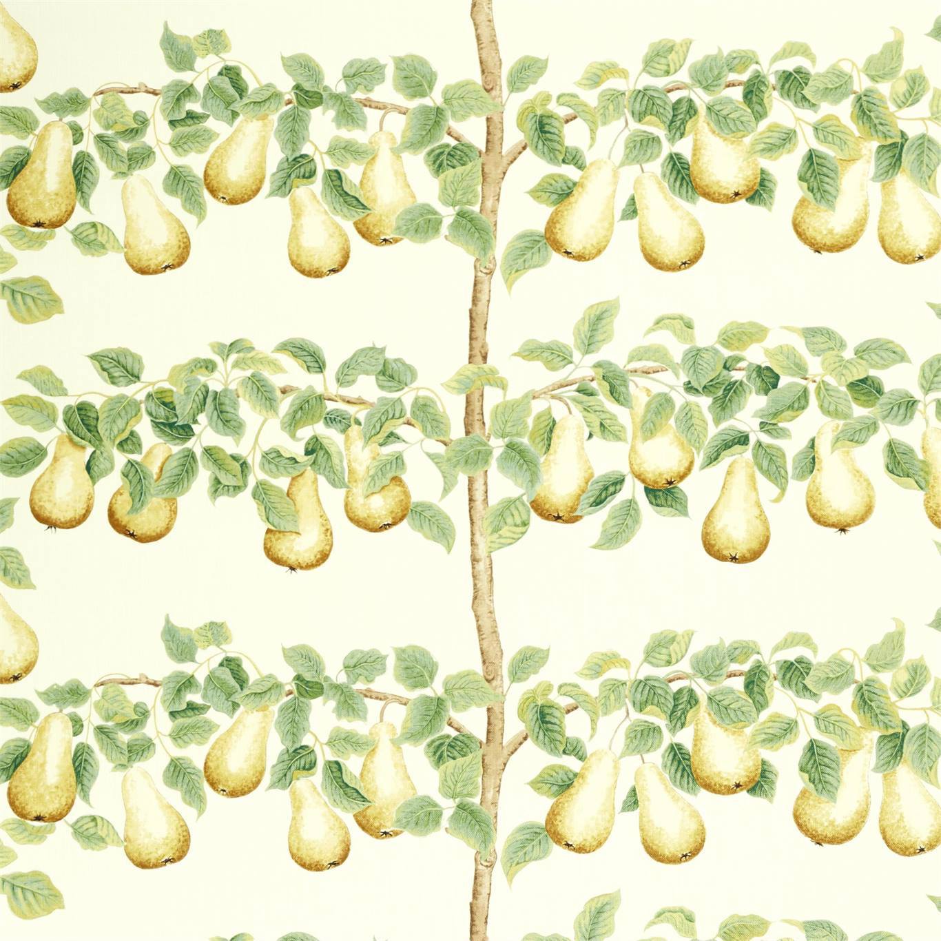 Perry Pears Ochre/Leaf Green Fabric by SAN