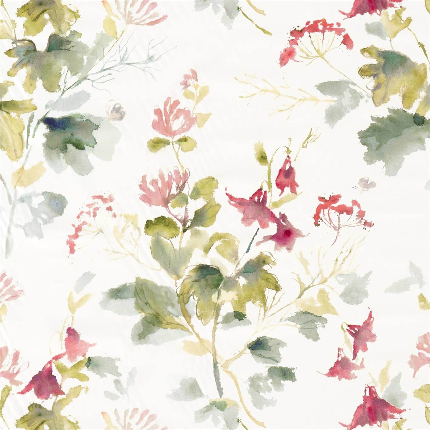Honey Flowers Fuchsia/Rose Fabric by SAN