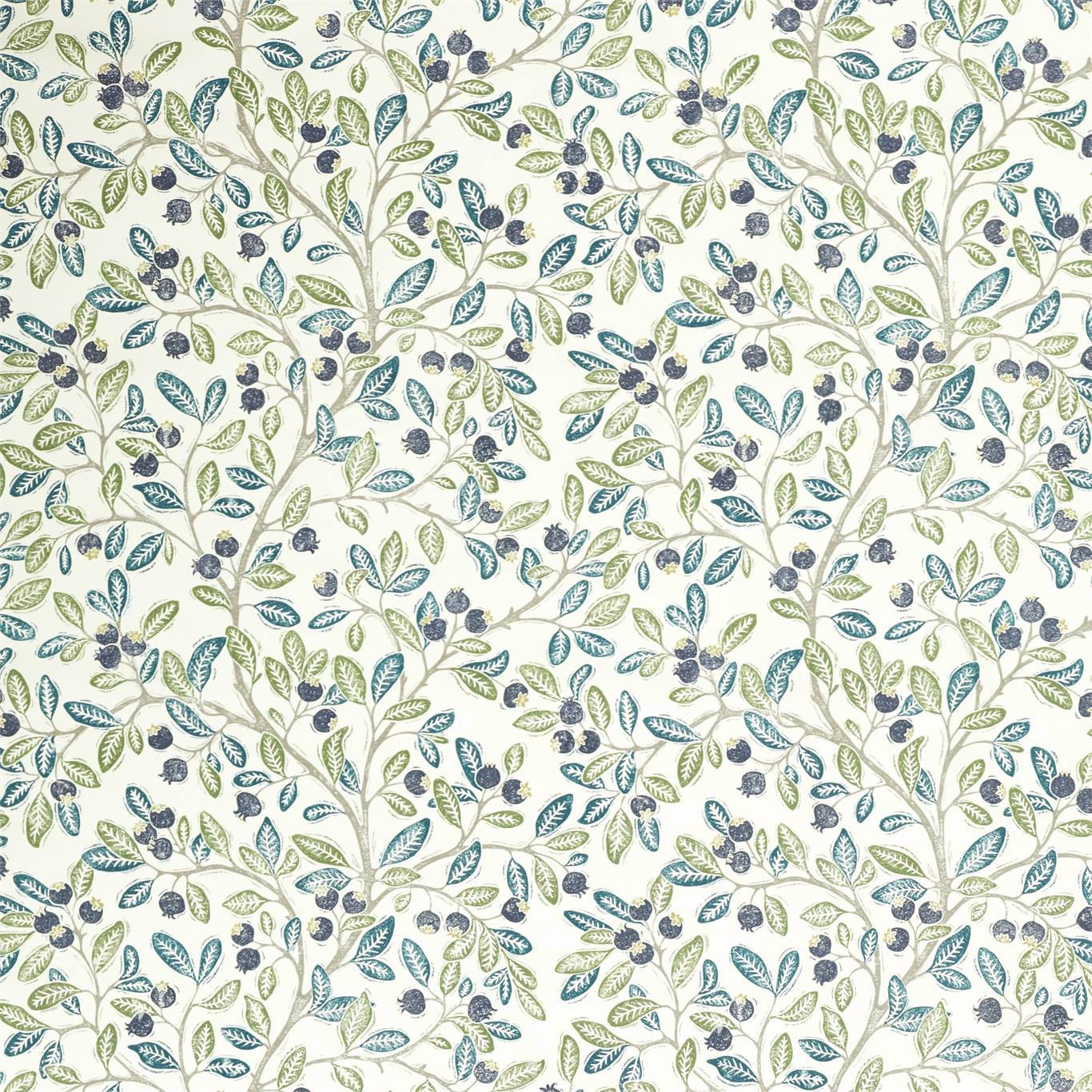 Wild Berries Blueberry/Sage Fabric by SAN