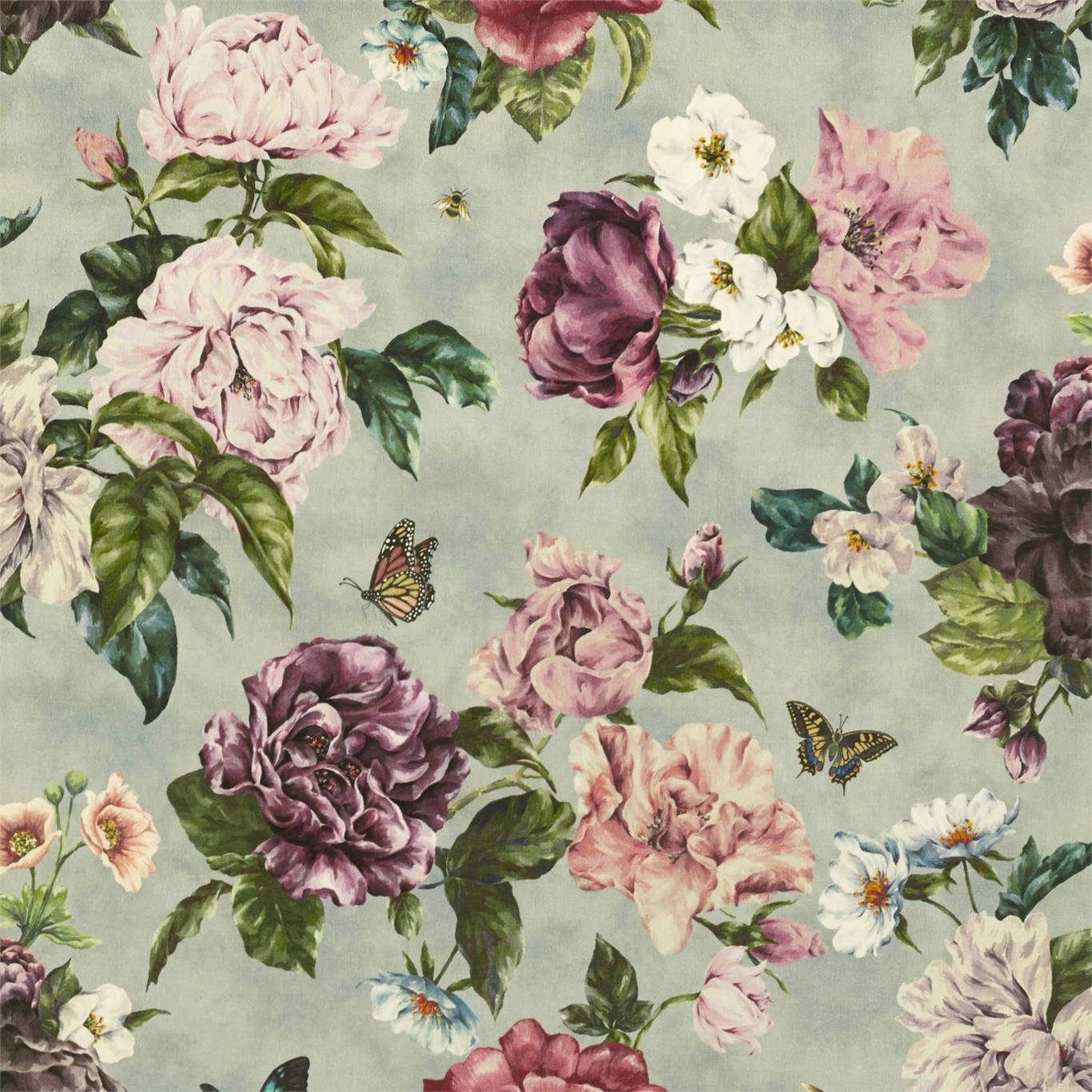 Summer Peony Vineyard/Rose Fabric by SAN