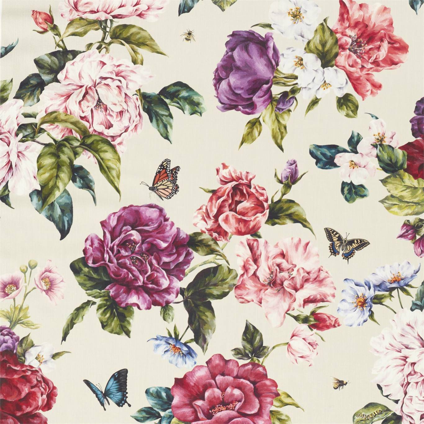 Summer Peony Fuchshia/Rose Fabric by SAN
