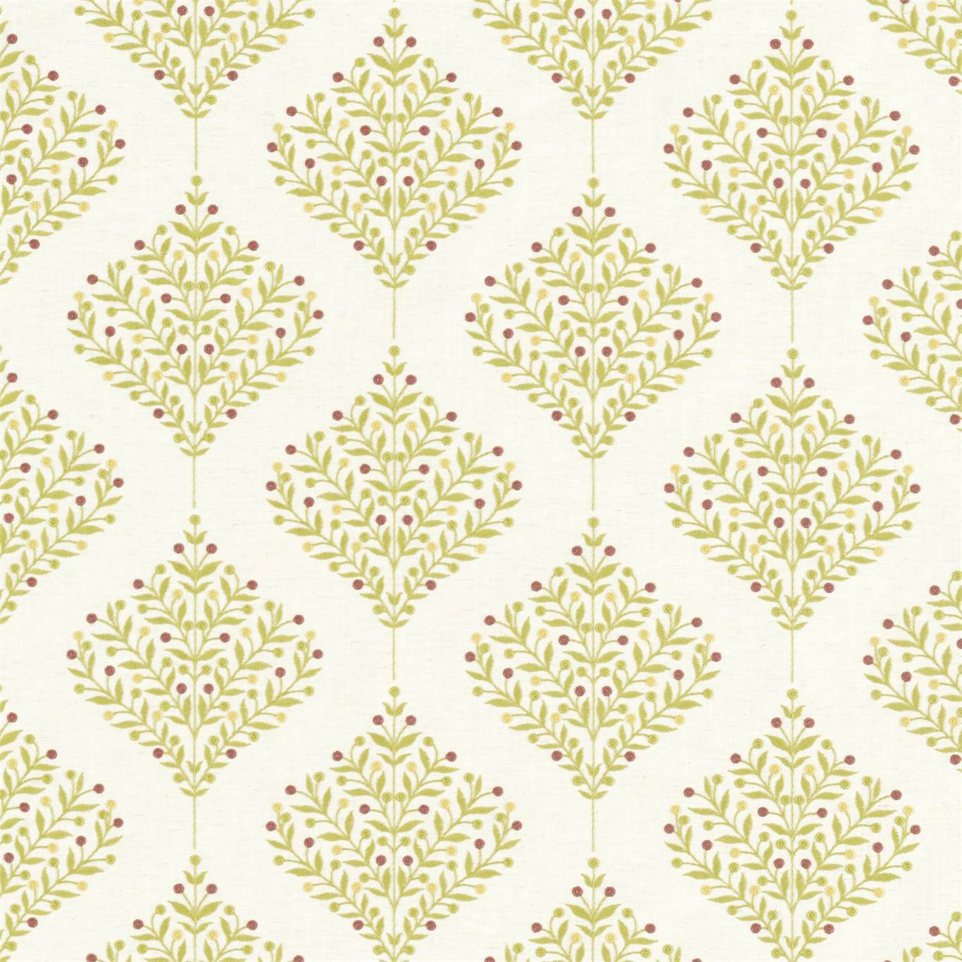 Orchard Tree Lime Fabric by SAN