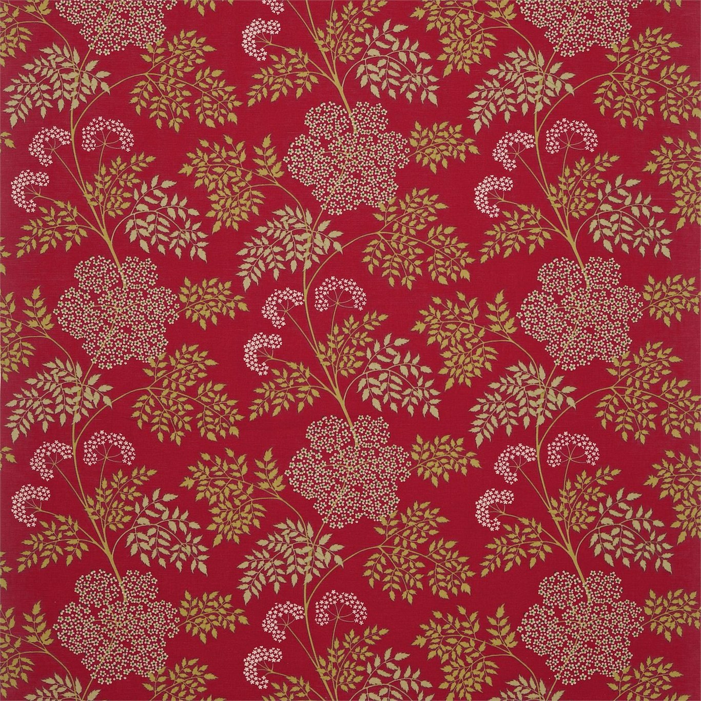 Cowparsley Scarlet Fabric by SAN