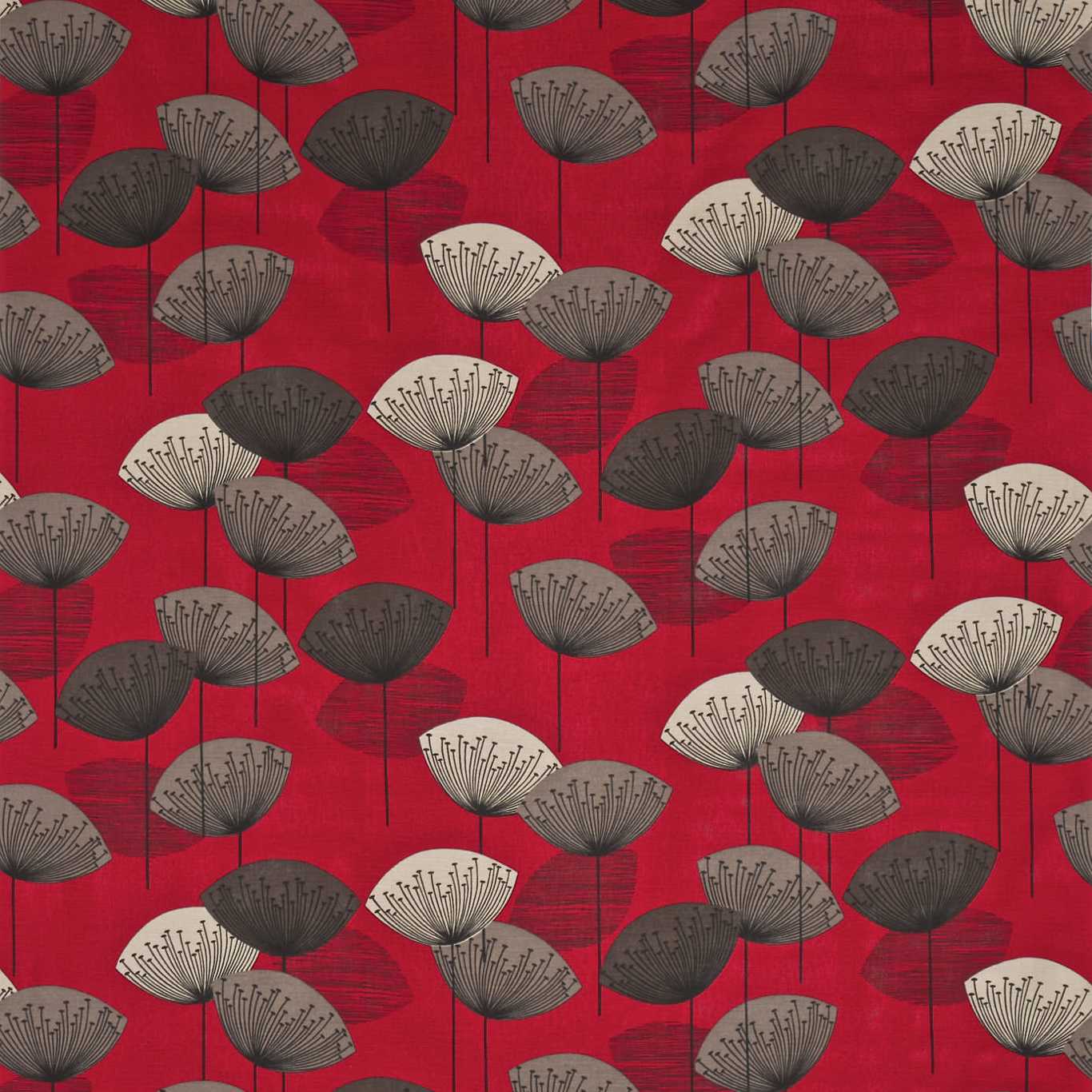 Dandelion Clocks Red Fabric by SAN