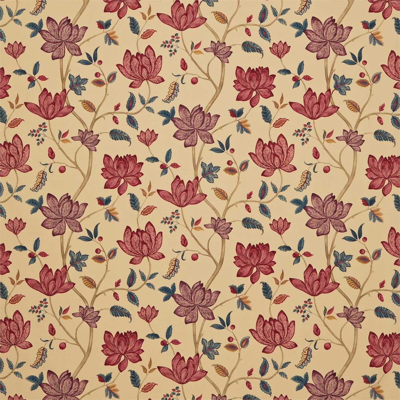 Pondicherry Red/Indigo Fabric Sanderson by Sanderson Design